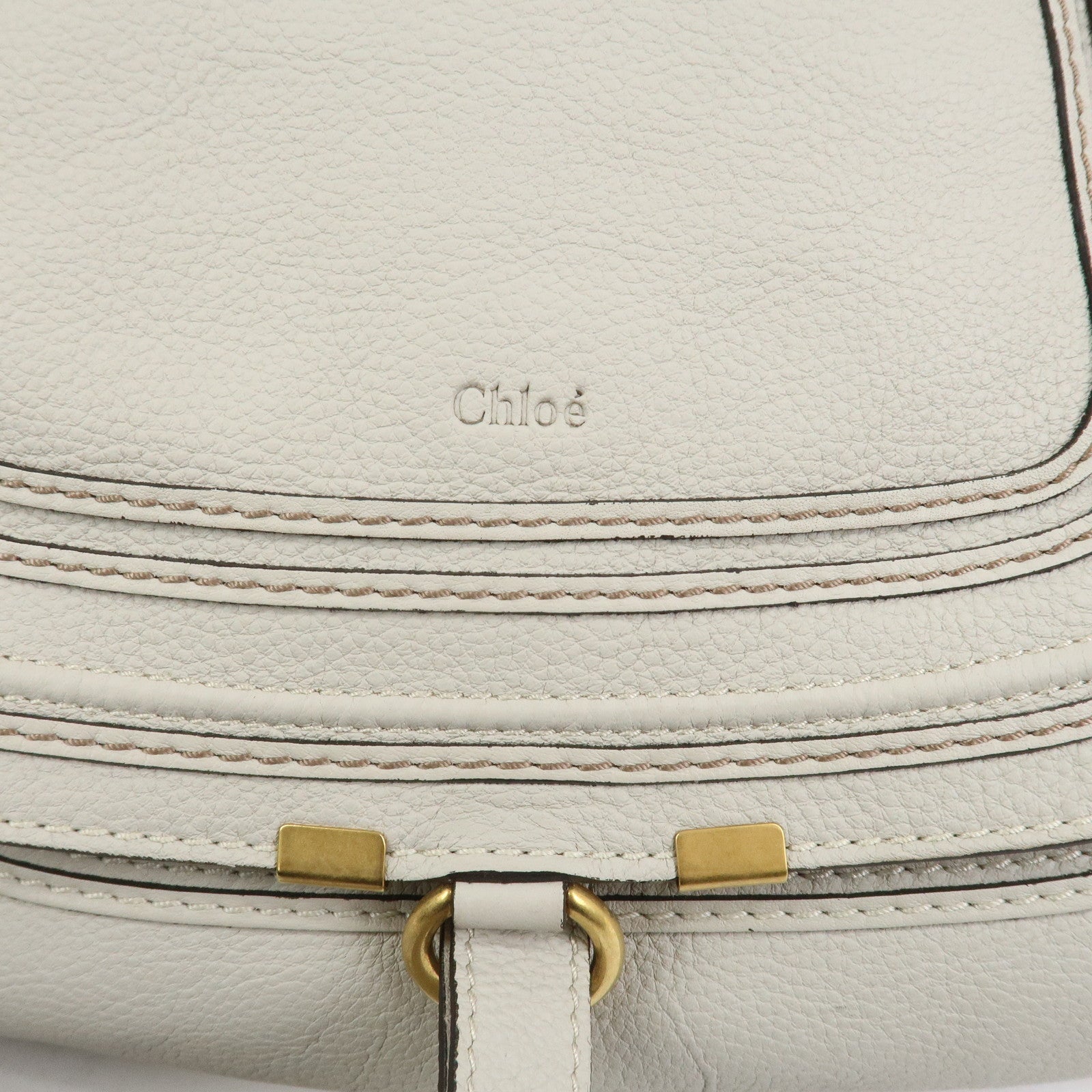 Chloe Marcie Leather Hand Bag Shoulder Bag Gray