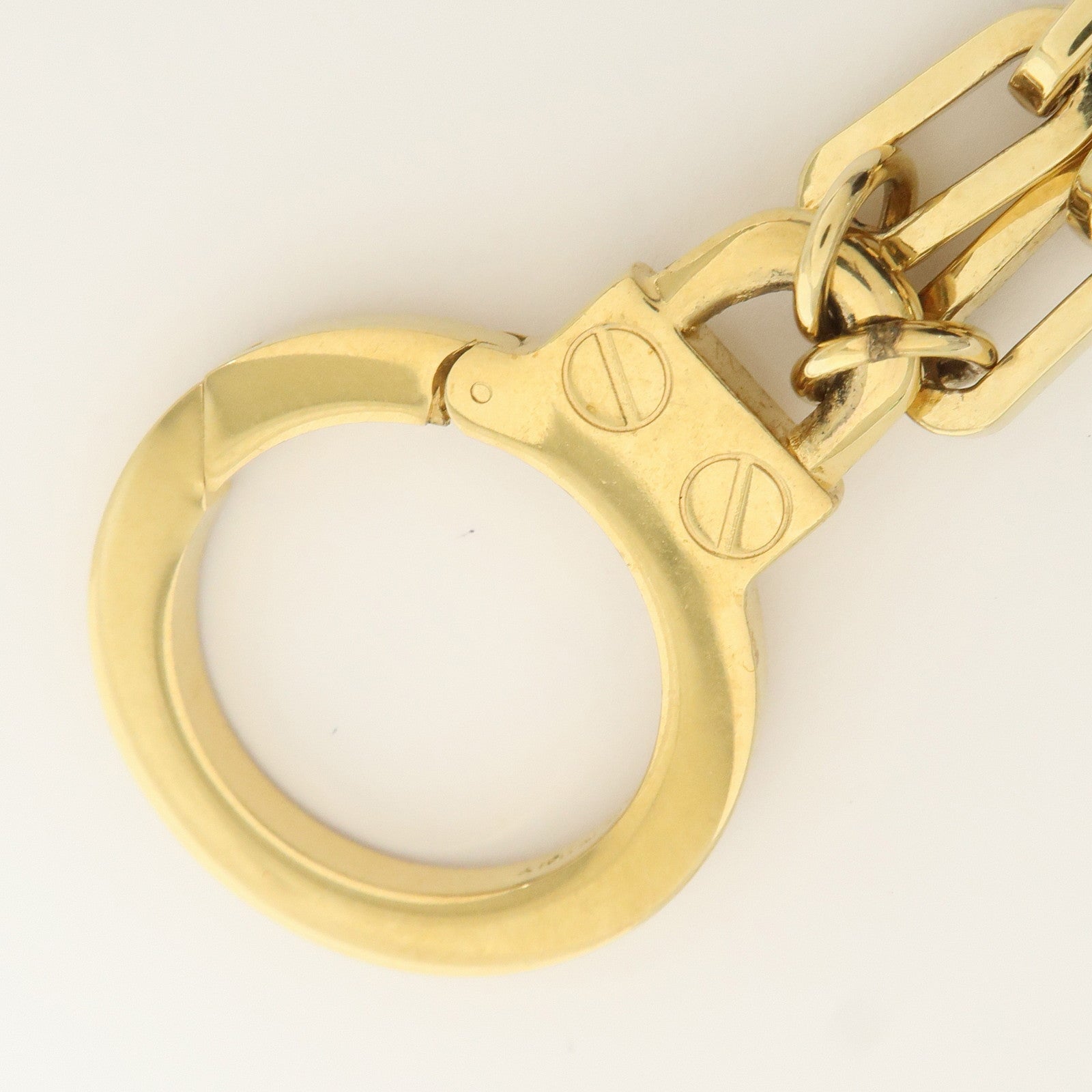 CELINE Triomphe Metal Bag Charm Key Holder Key Charm Gold