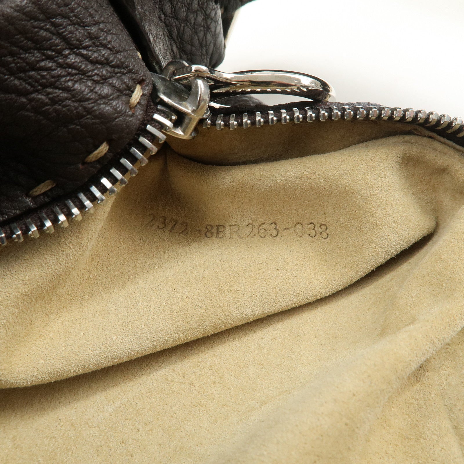FENDI Selleria Leather Shoulder Bag Hand Bag Brown