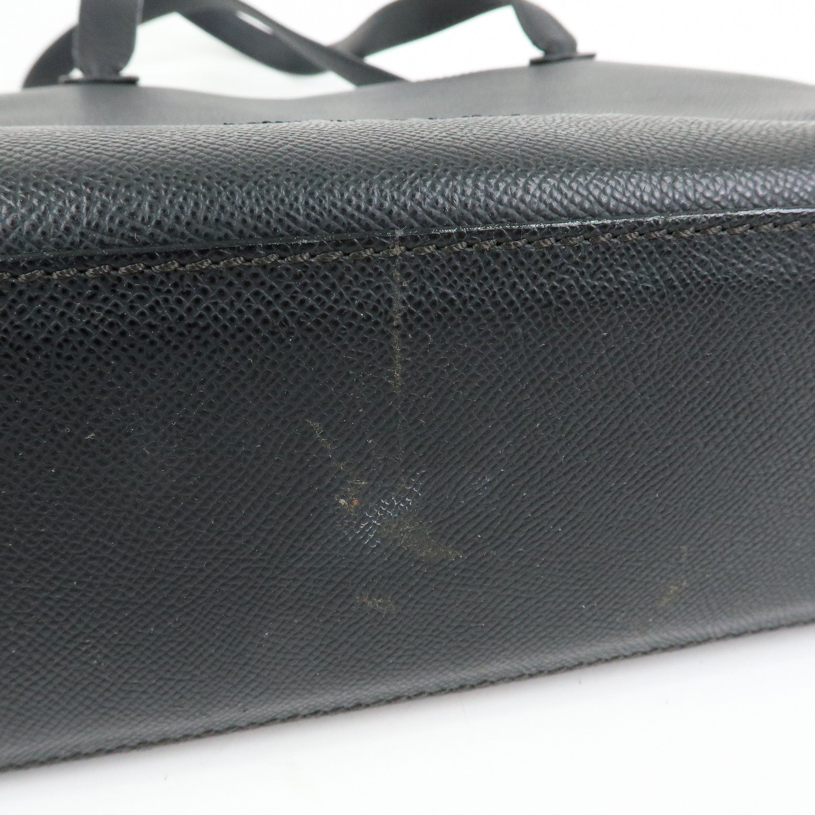 CHANEL Logo Calf Leather Tote Bag Shoulder Bag Hand Bag Black