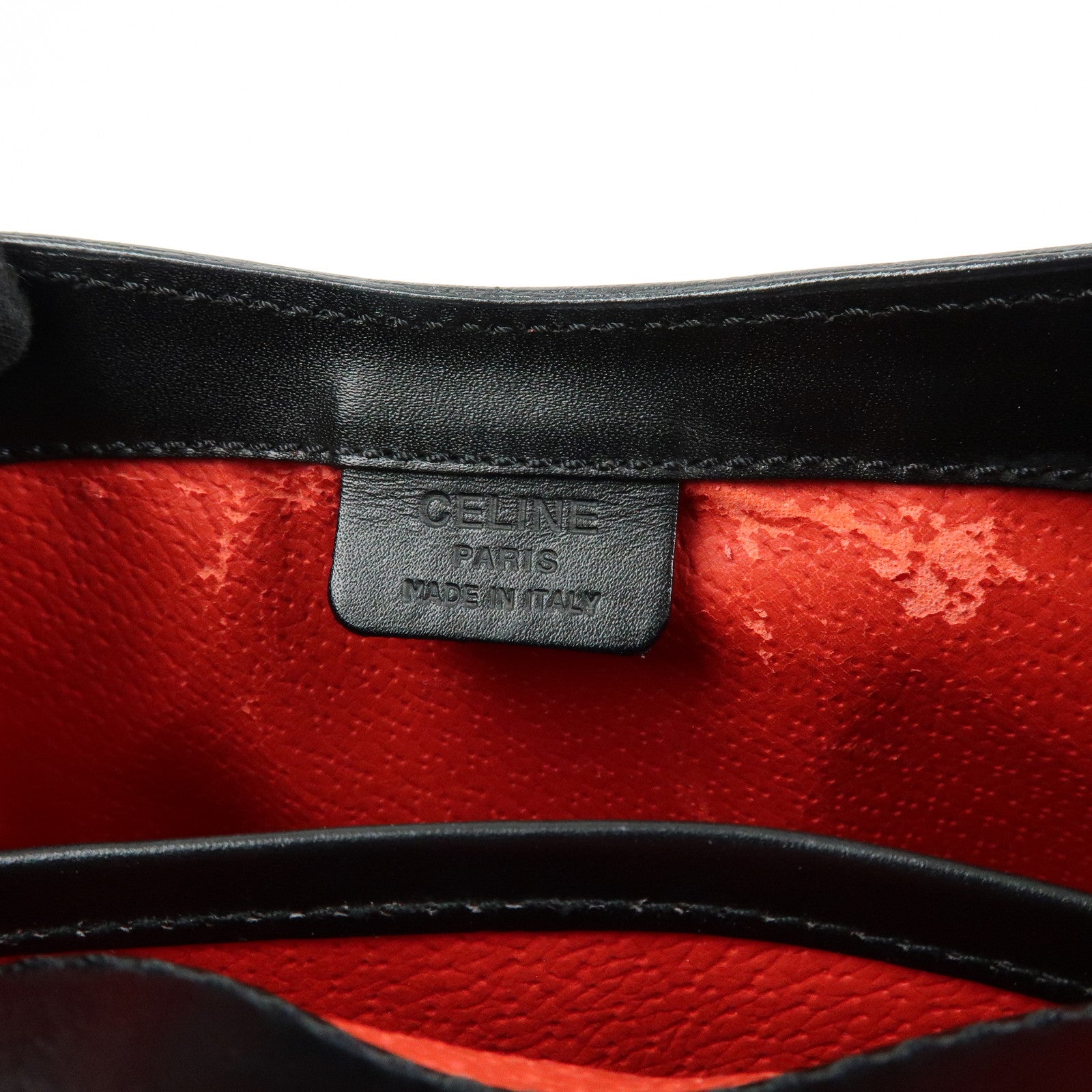 CELINE Leather Shoulder Bag Crossbody Bag Black