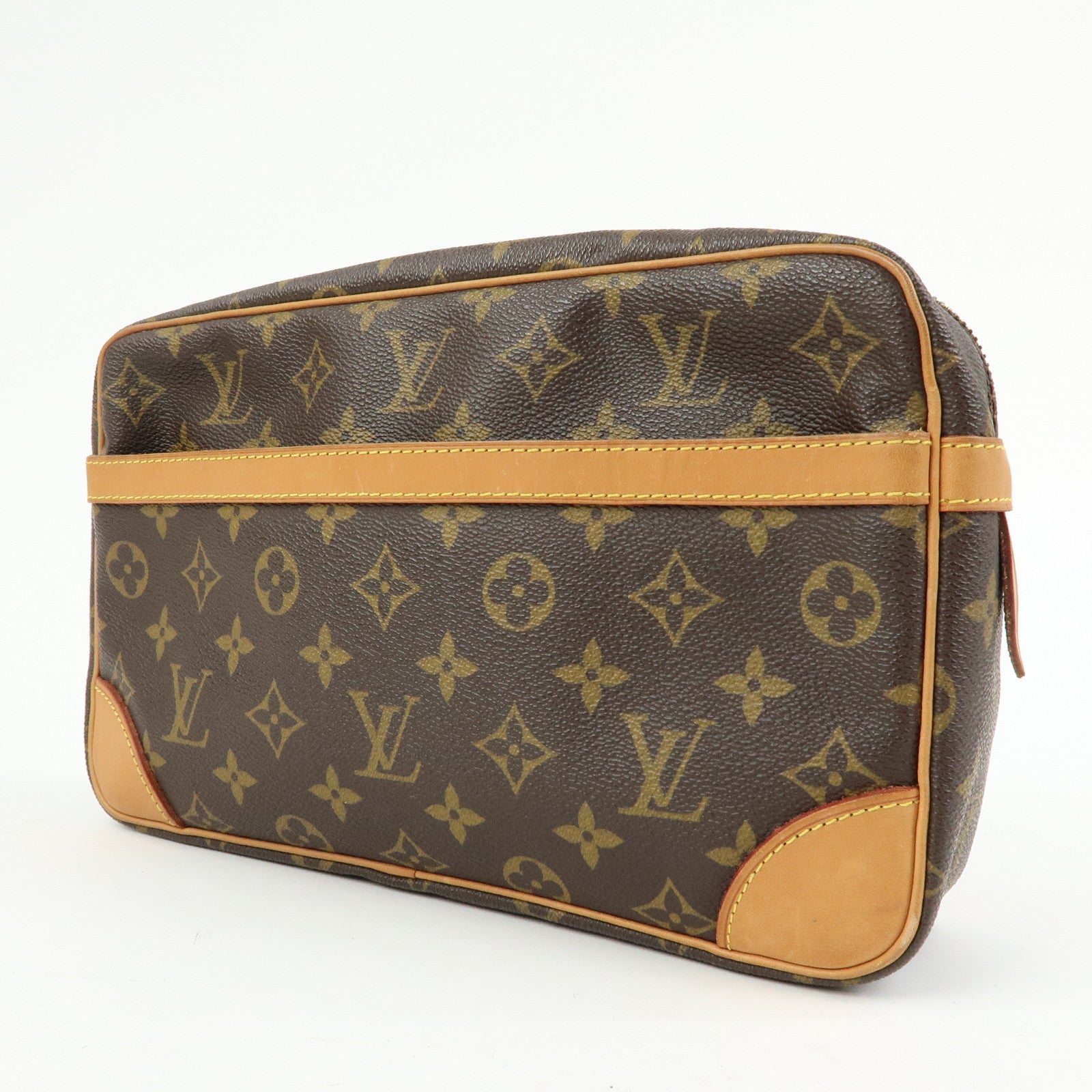 Louis Vuitton Monogram Compiegne 28 Pouch Clutch Bag Brown M51845