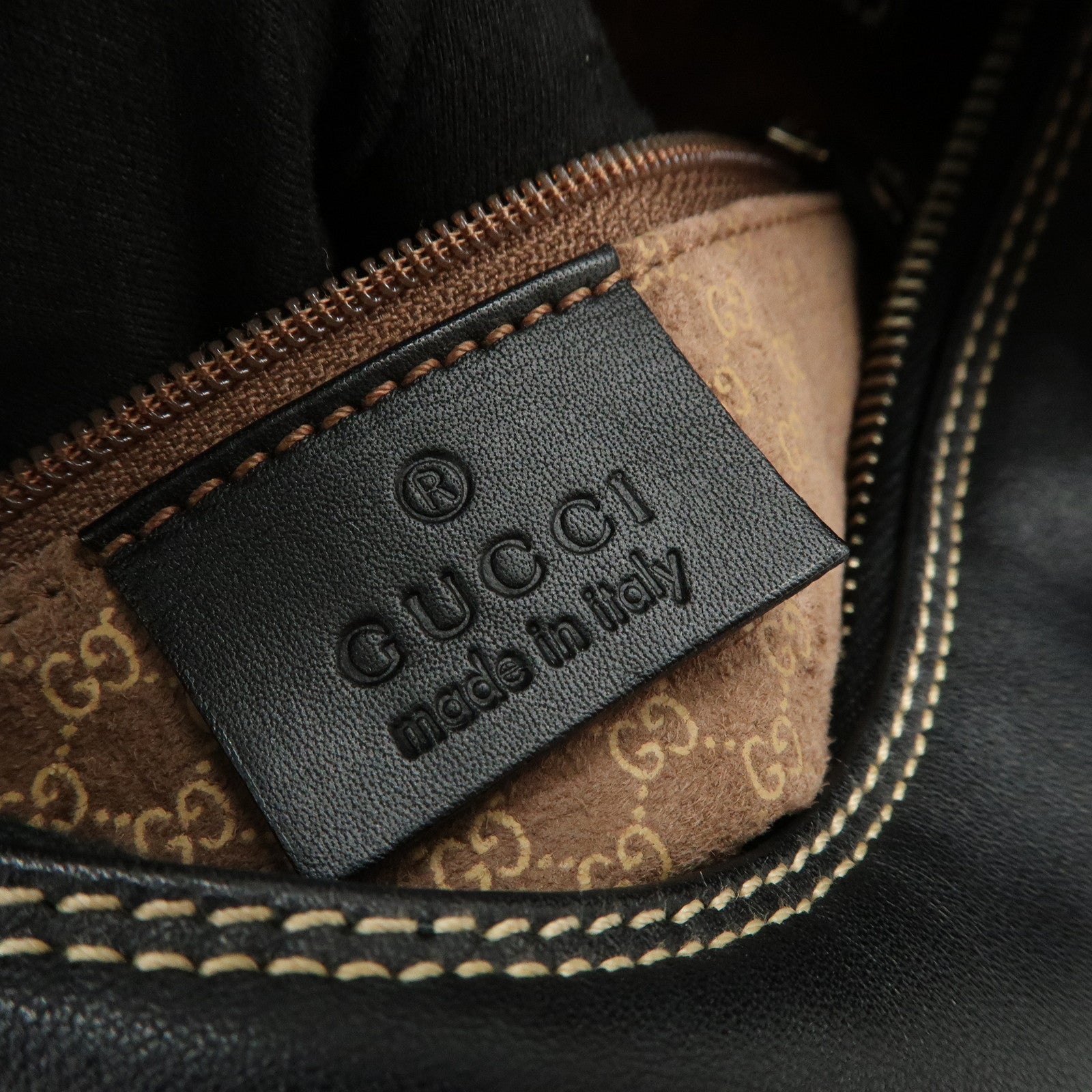 GUCCI Leather Shoulder Bag Hand Bag Black 001.4288
