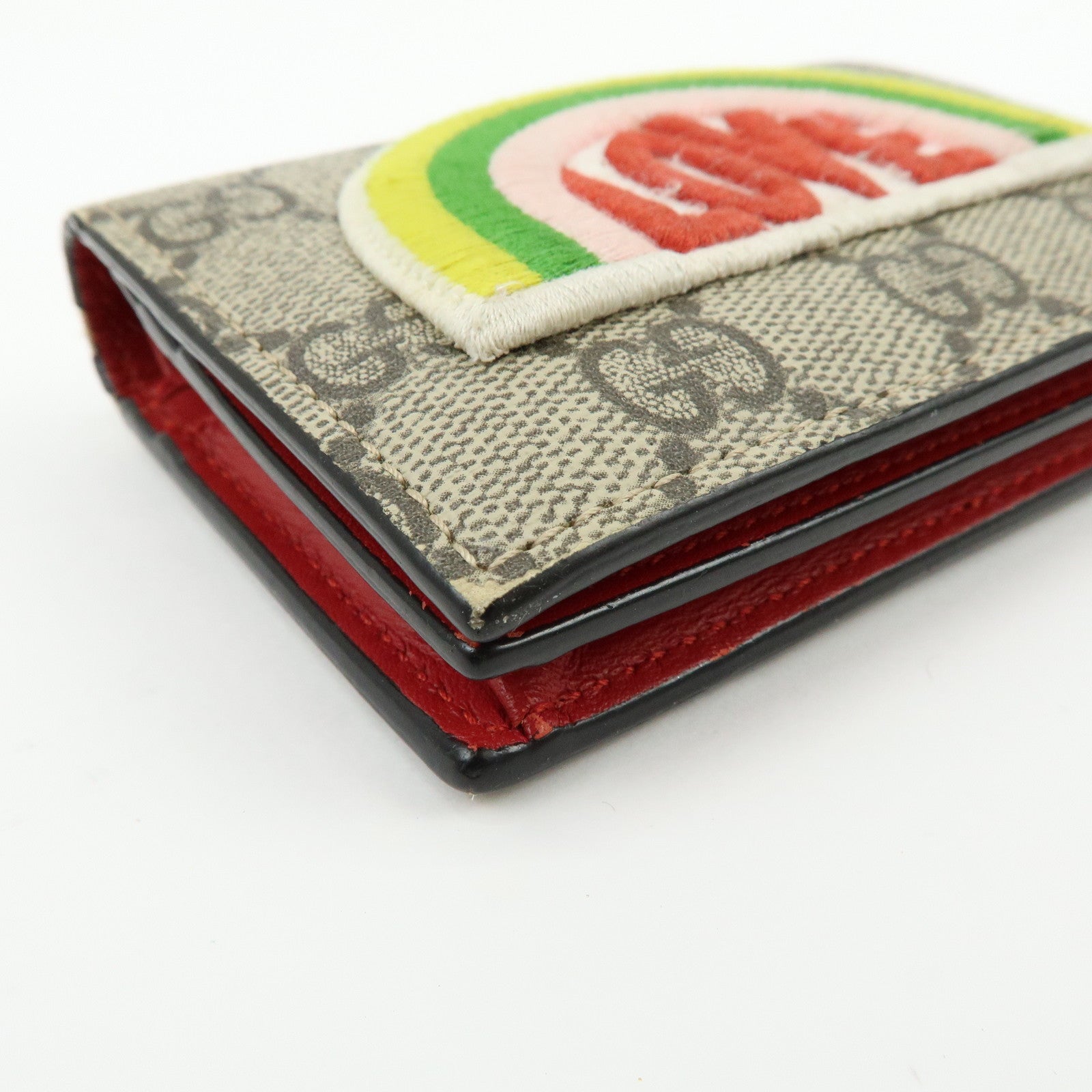 GUCCI LOVE Rainbow GG Supreme PVC Leather Compact Wallet 476412