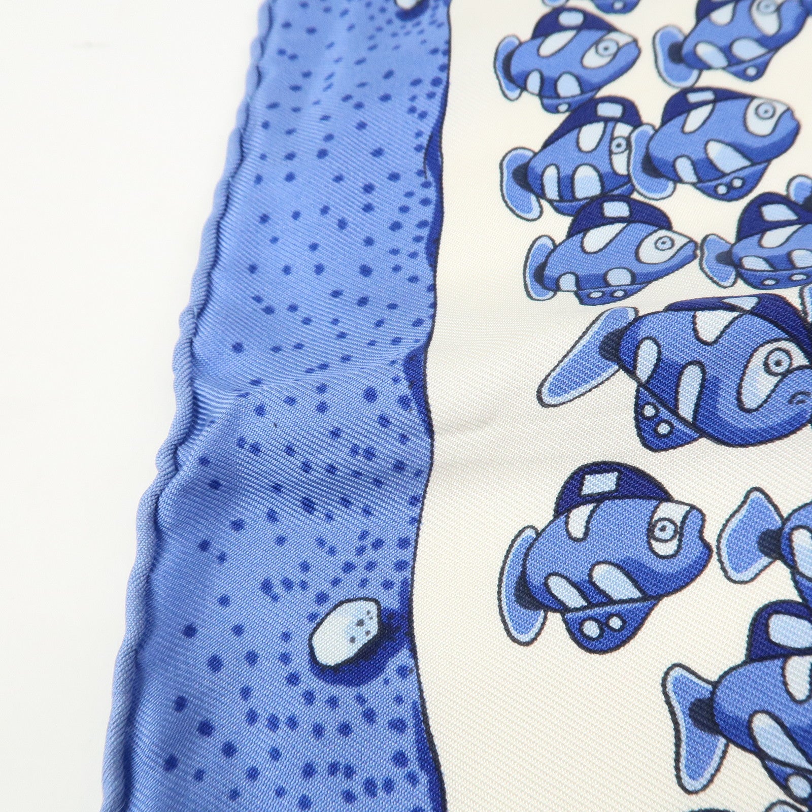 HERMES Carre 40 Silk 100% Mini Scarf Blue