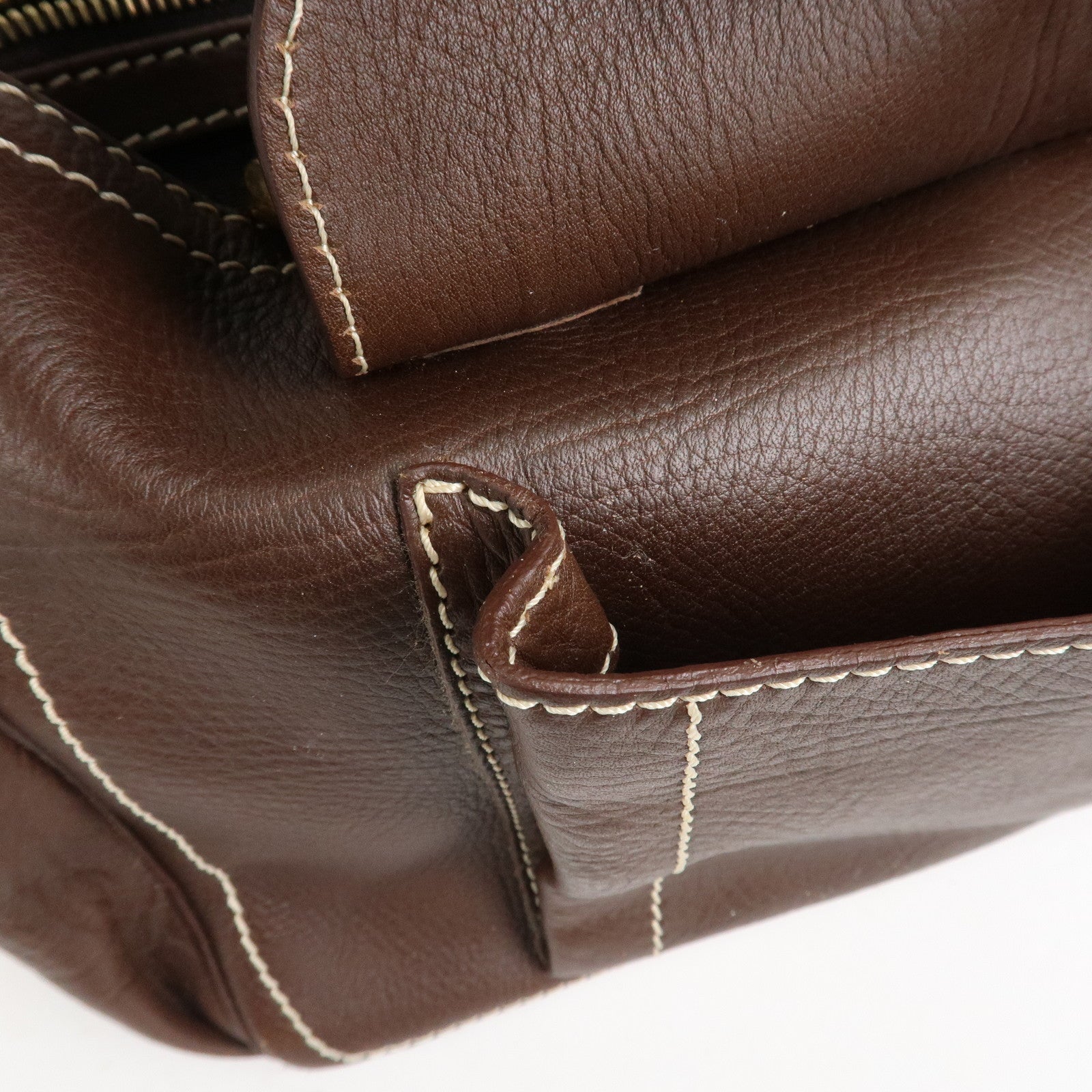 CELINE Leather Boogie Bag Hand Bag Tote Bag Brown Gold HDW