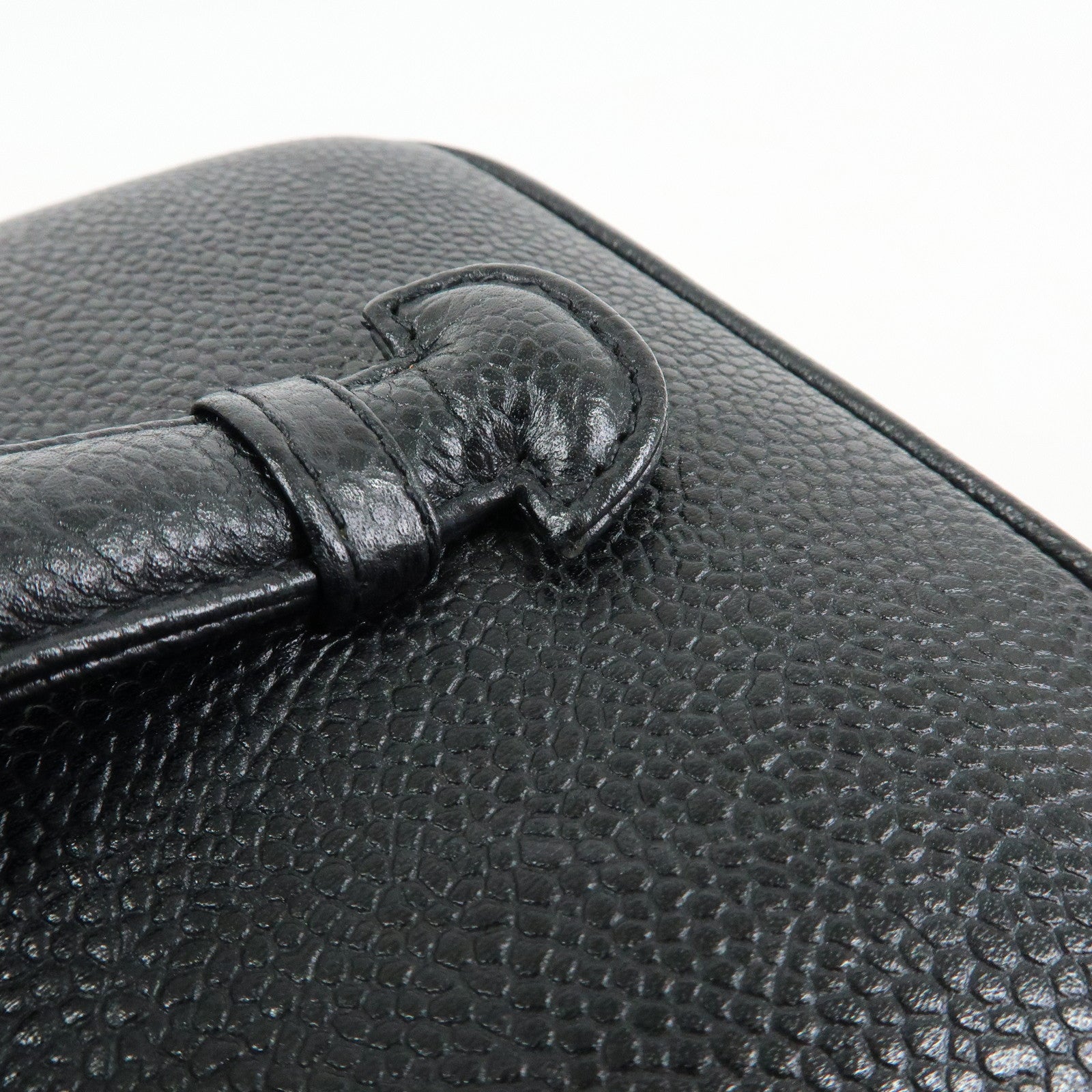 CHANEL COCO Mark Caviarskin Hand Bag Vanity Case Black A01997