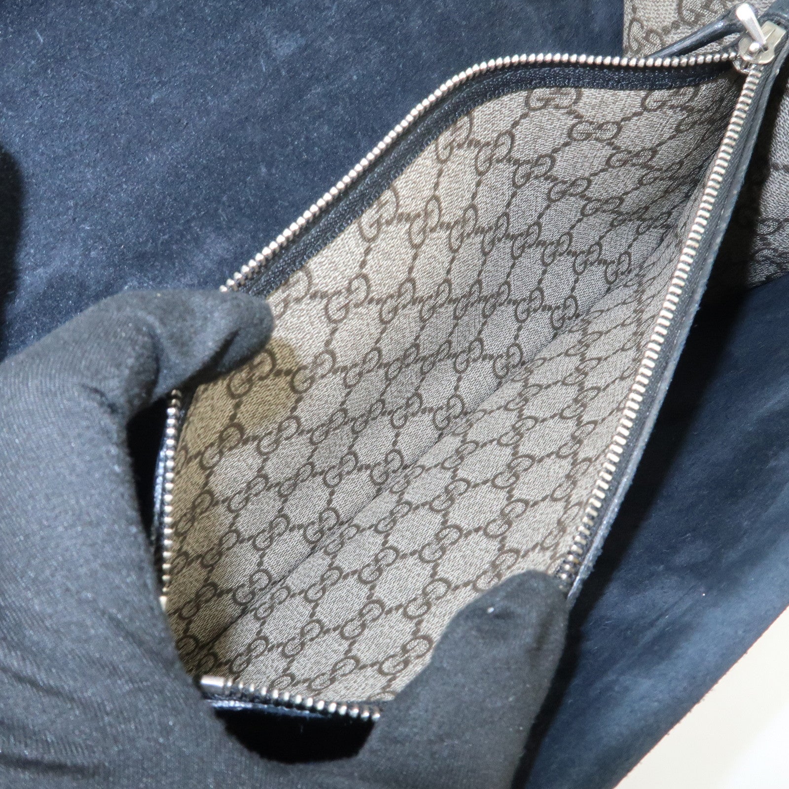 GUCCI Dionysus GG Supreme Suede Chain Shoulder Bag Beige 400249