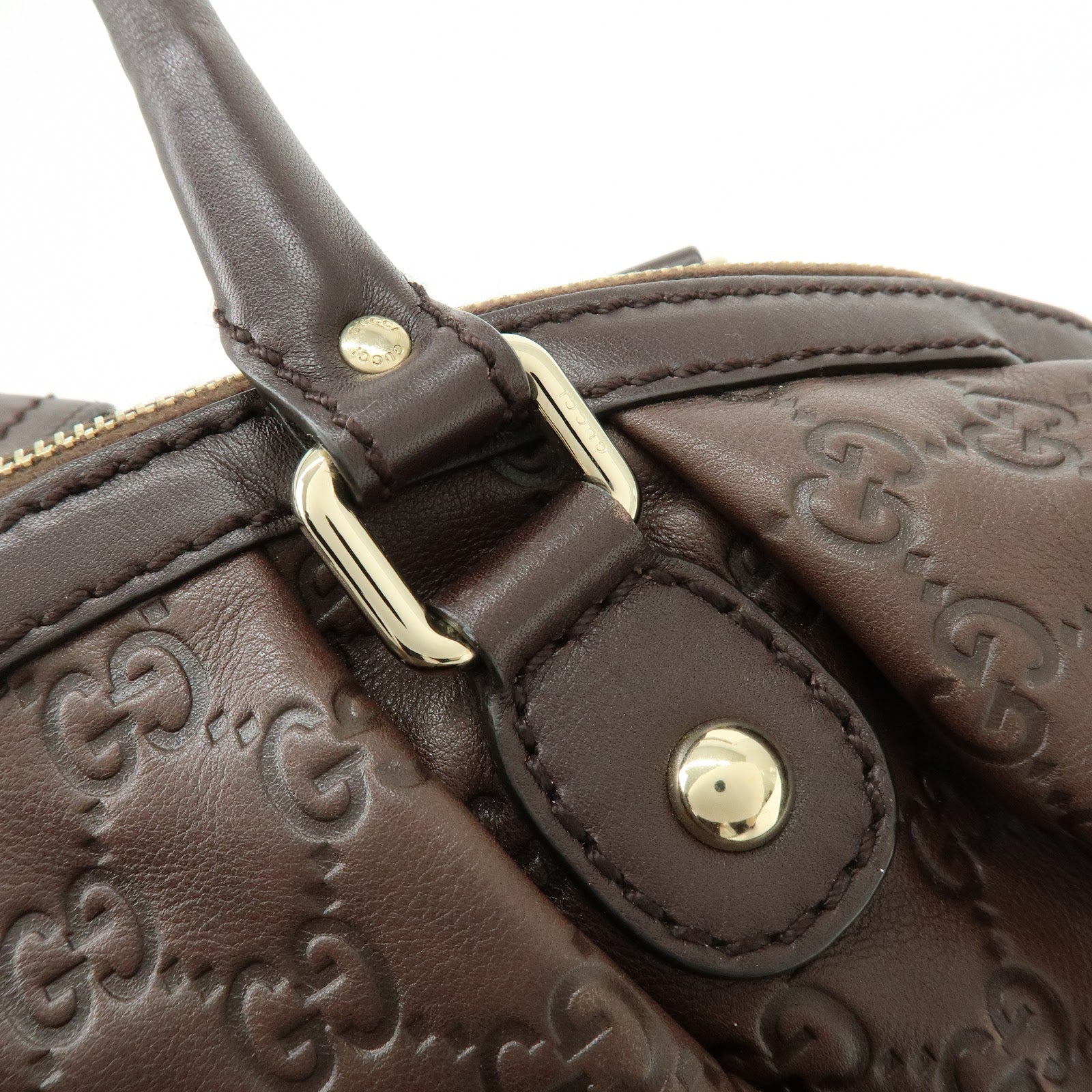 GUCCI Sukey Interlocking G Guccissima Leather 2WAY Bag Brown 223974