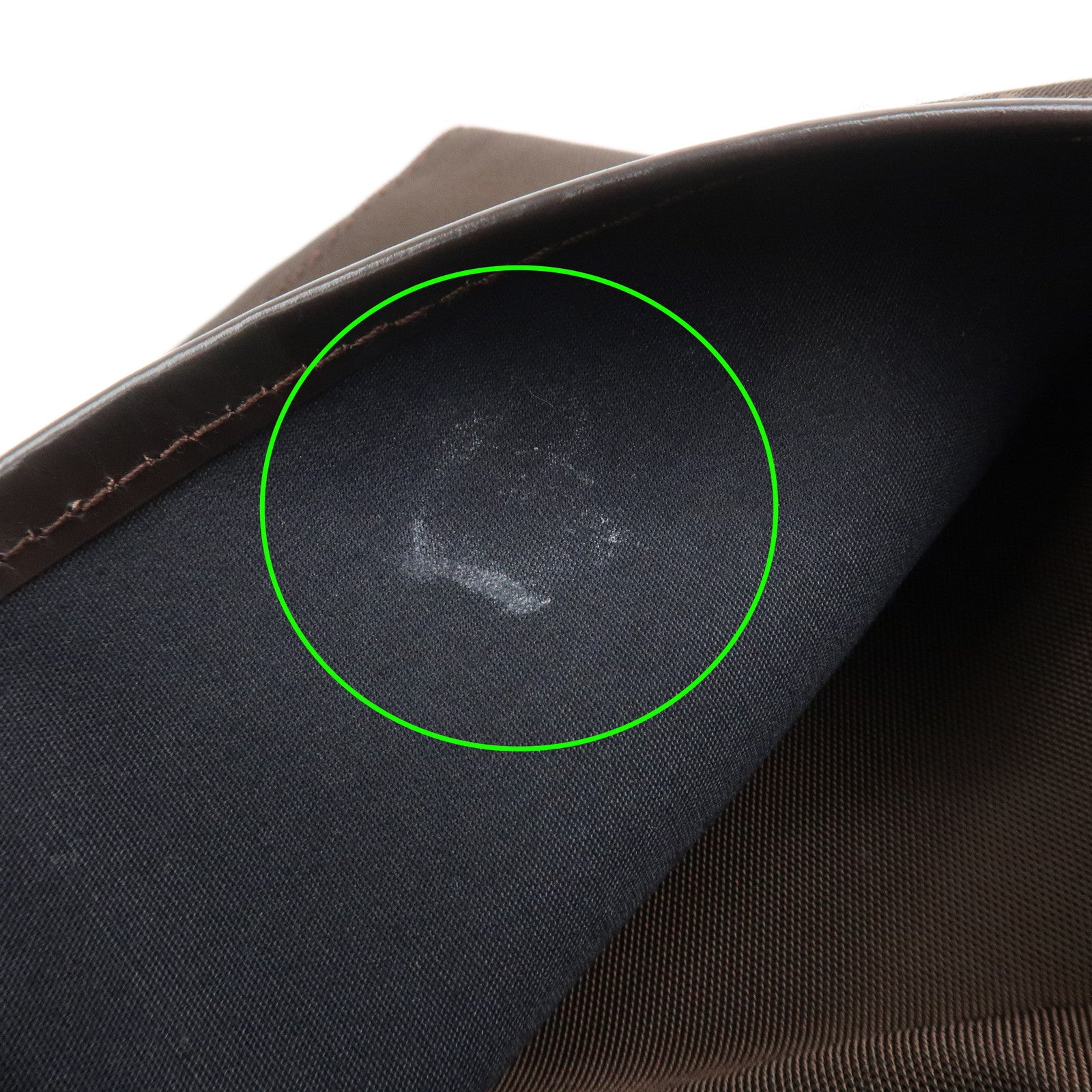 Ferragamo Nylon Leather Shoulder Bag Crossbody Bag Brown Silvern