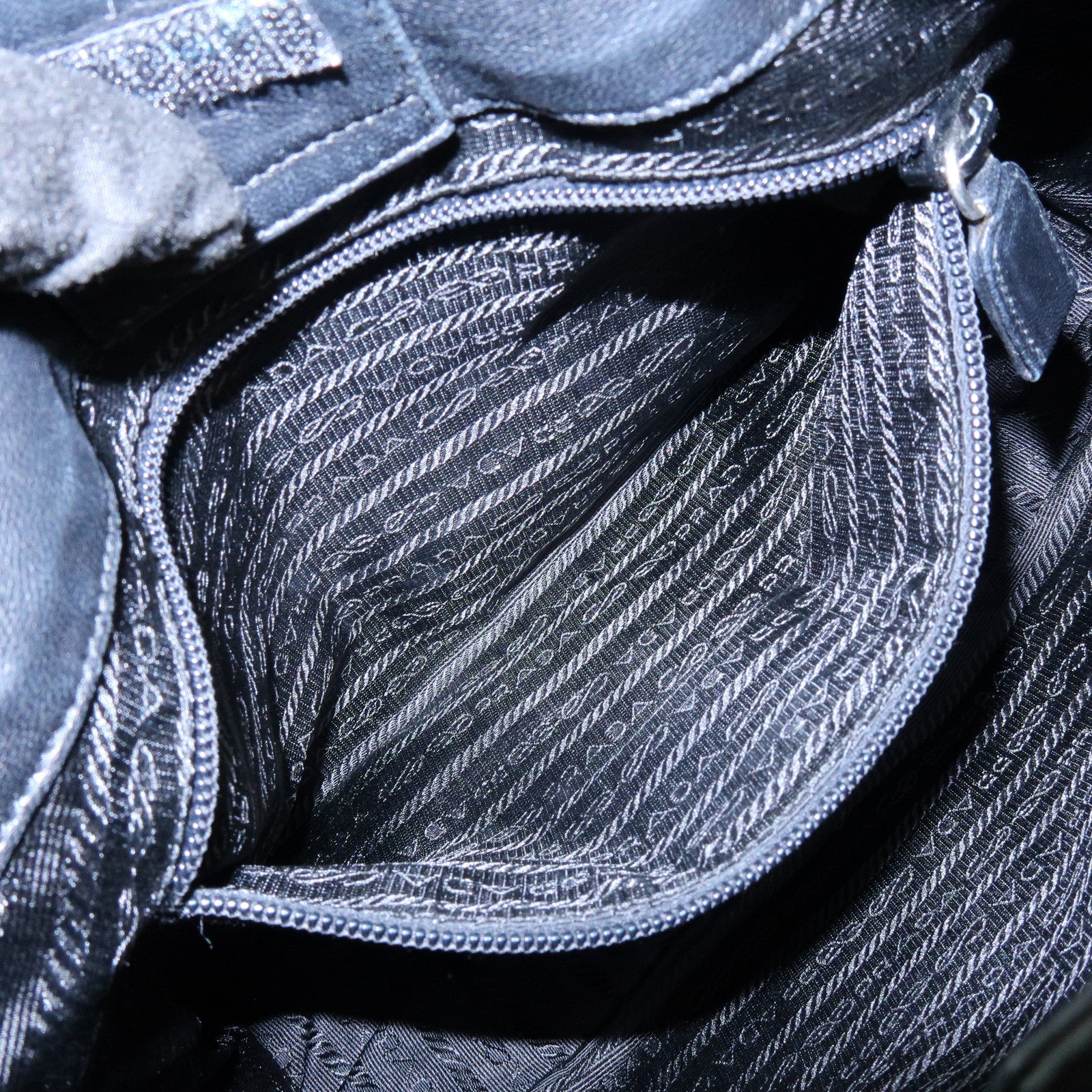 PRADA Leather Plastic Hobo Shoulder Bag Hand Bag Black