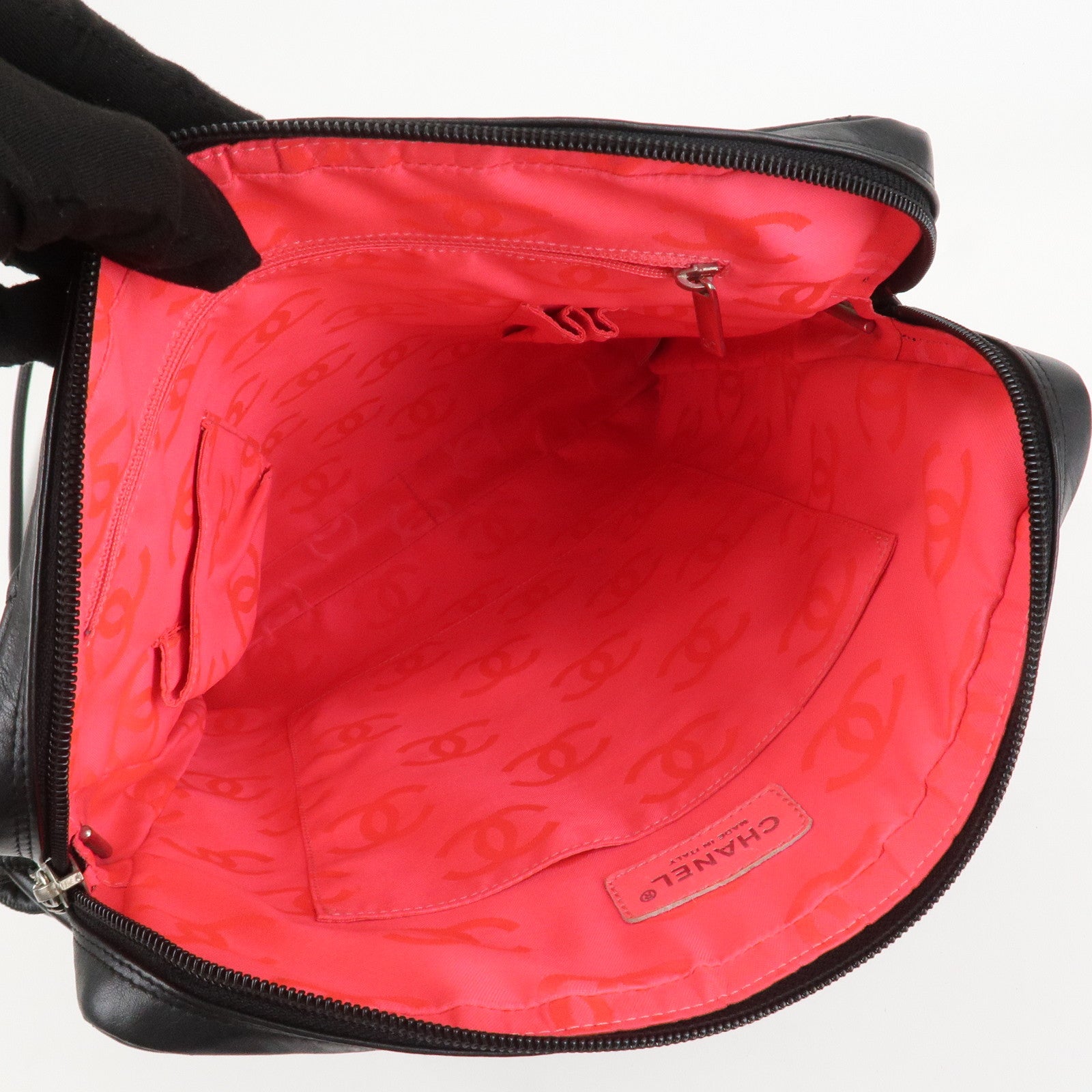 CHANEL Cambon Line COCO Mark Lamb Skin Large Shoulder Bag A25179