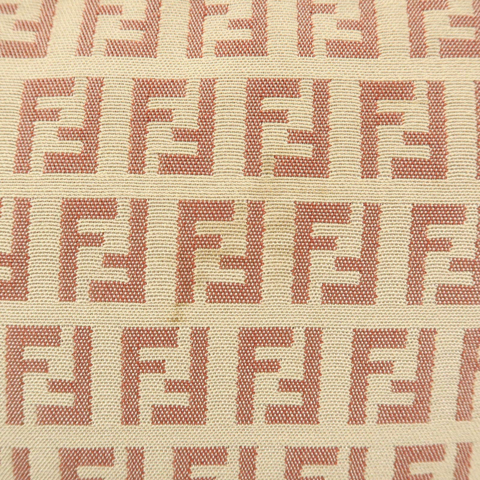 FENDI Zucchino Canvas Leather Hand Bag Beige Pink 8BR248