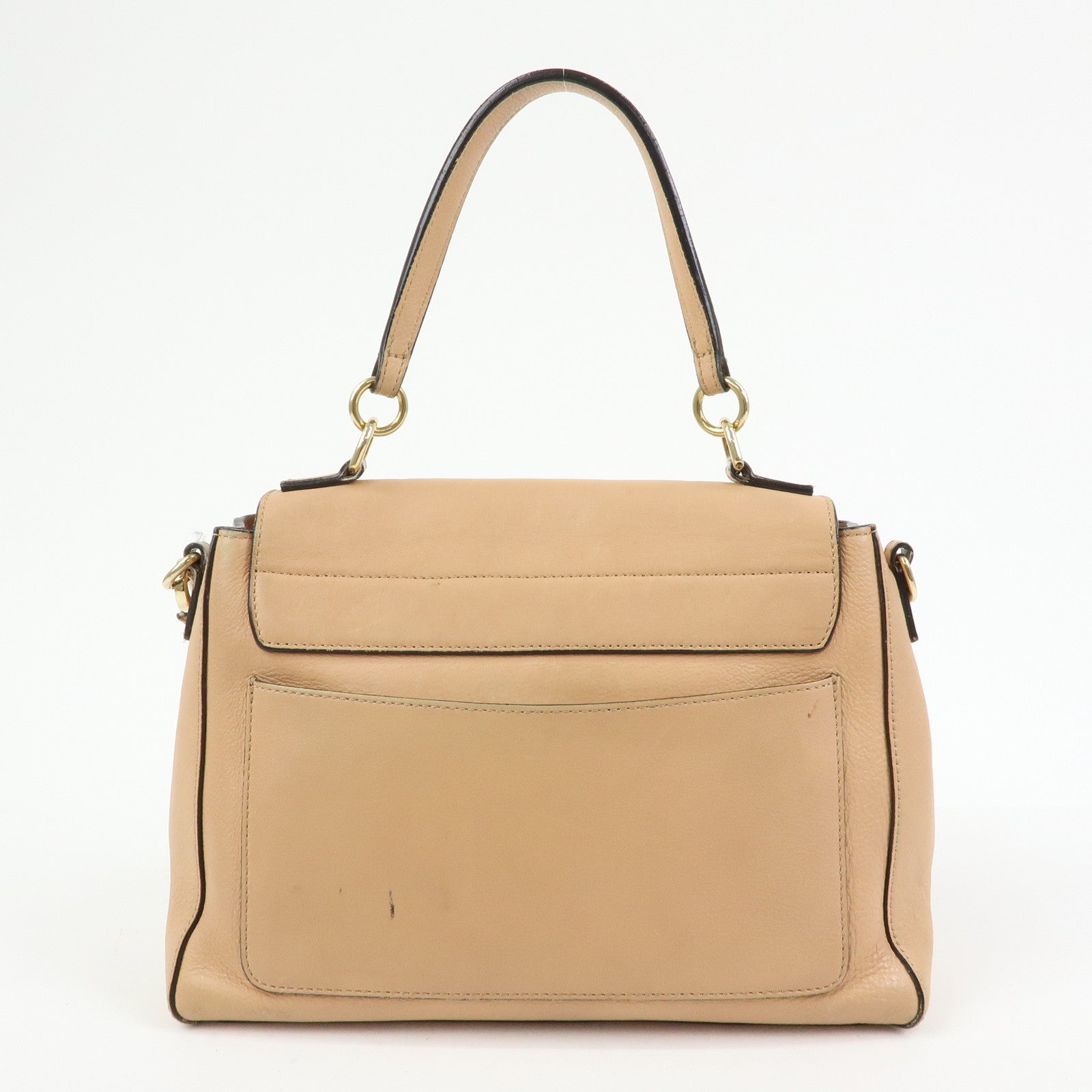 Chloe Leather 2Way Bag Shoulder Bag Hand Bag Beige Authentic Used F/S