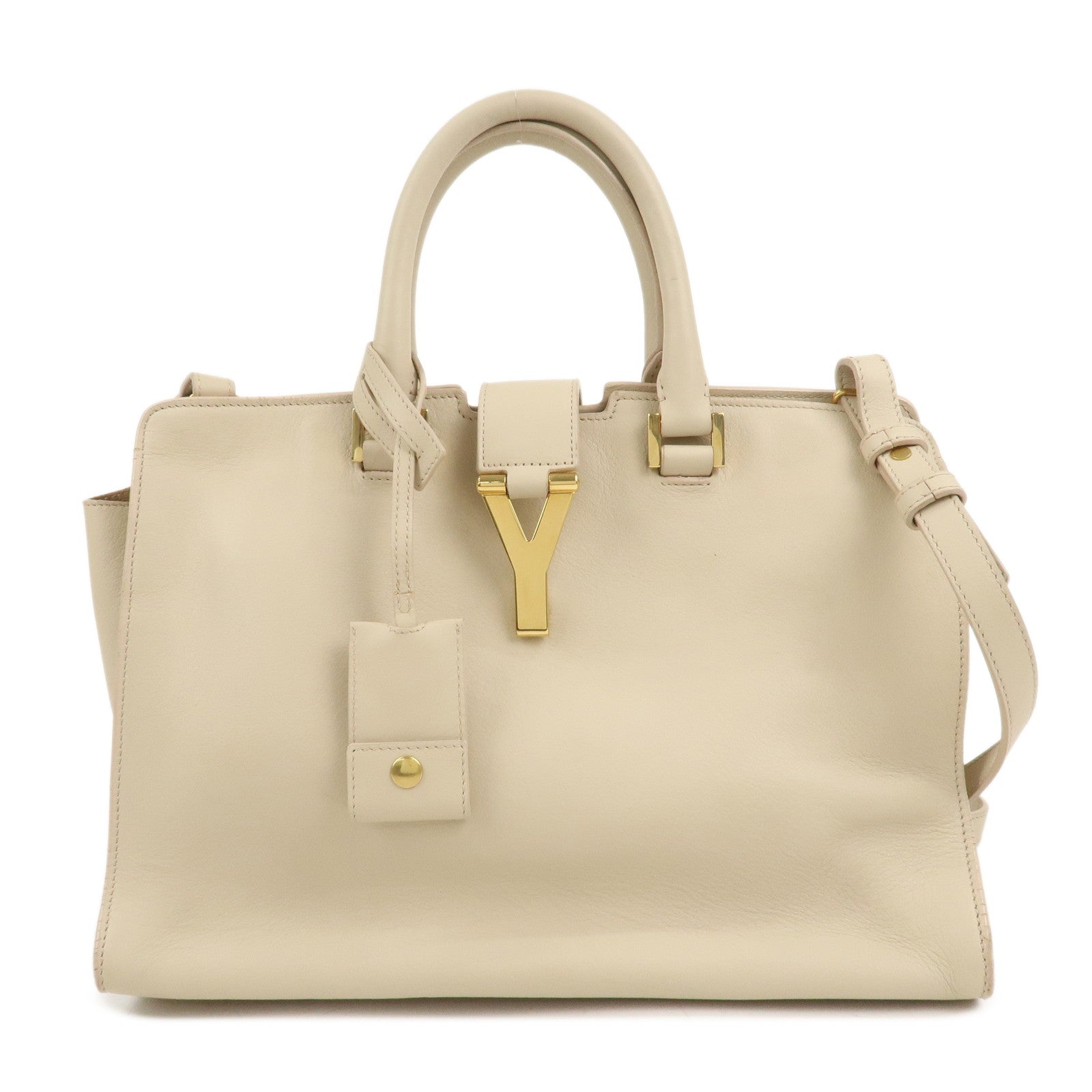 SAINT LAURENT PARIS Leather Petit Cabas Y 2WAY Bag Beige 311210