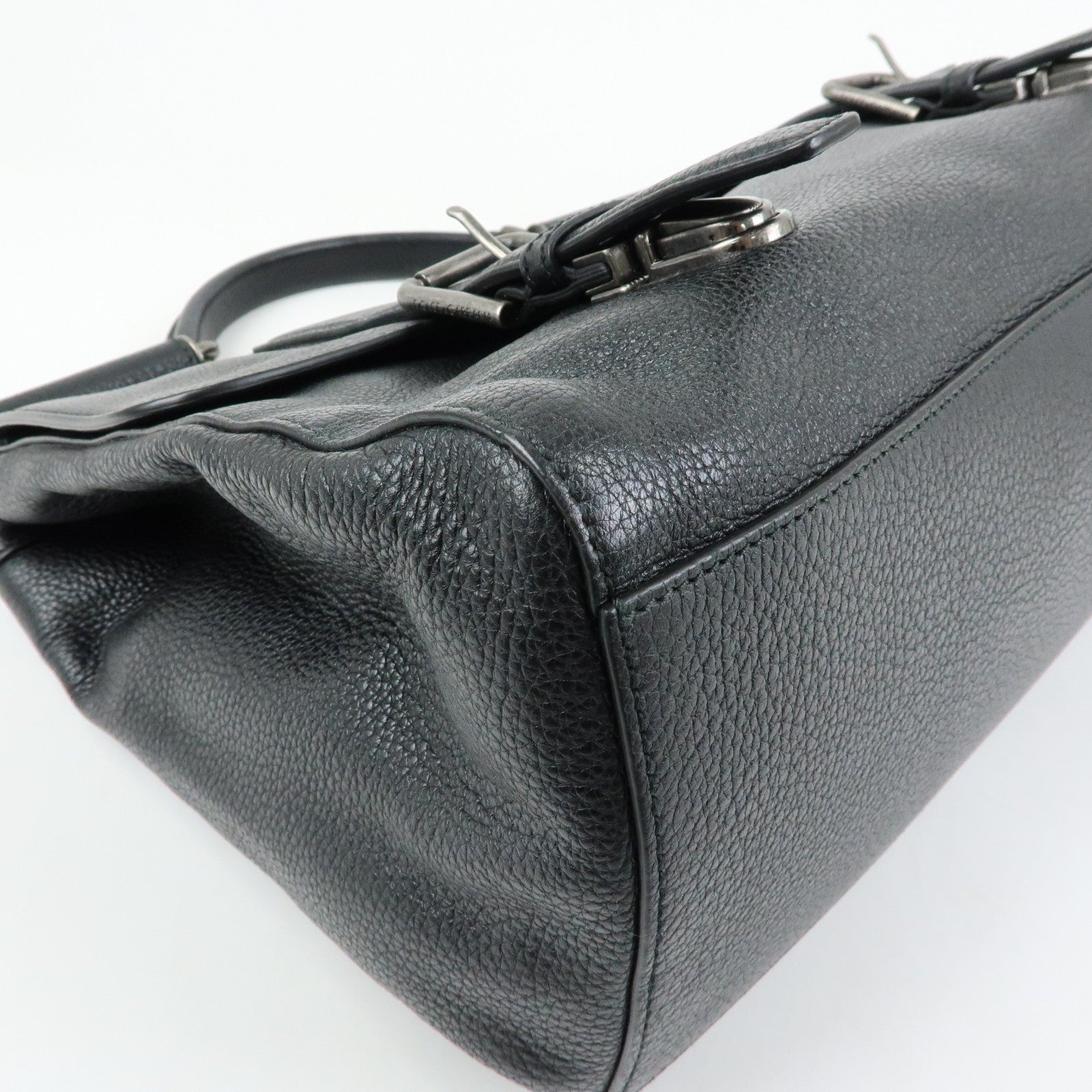 Dolce & Gabbana Leather 2Way Bag Hand Bag Shoulder Bag Black