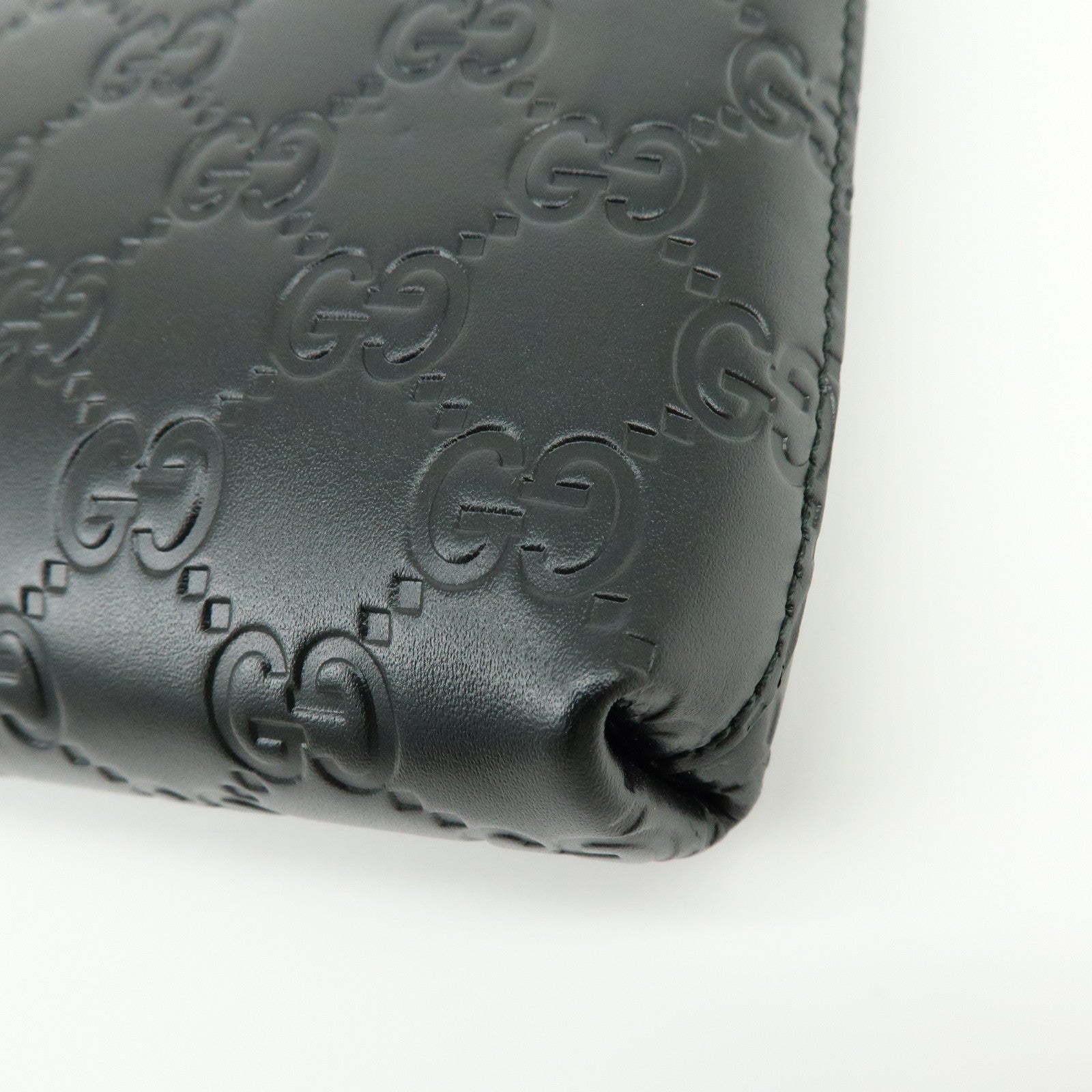 GUCCI Guccissima Leather Chain Shoulder Bag Hand Bag Black 428449