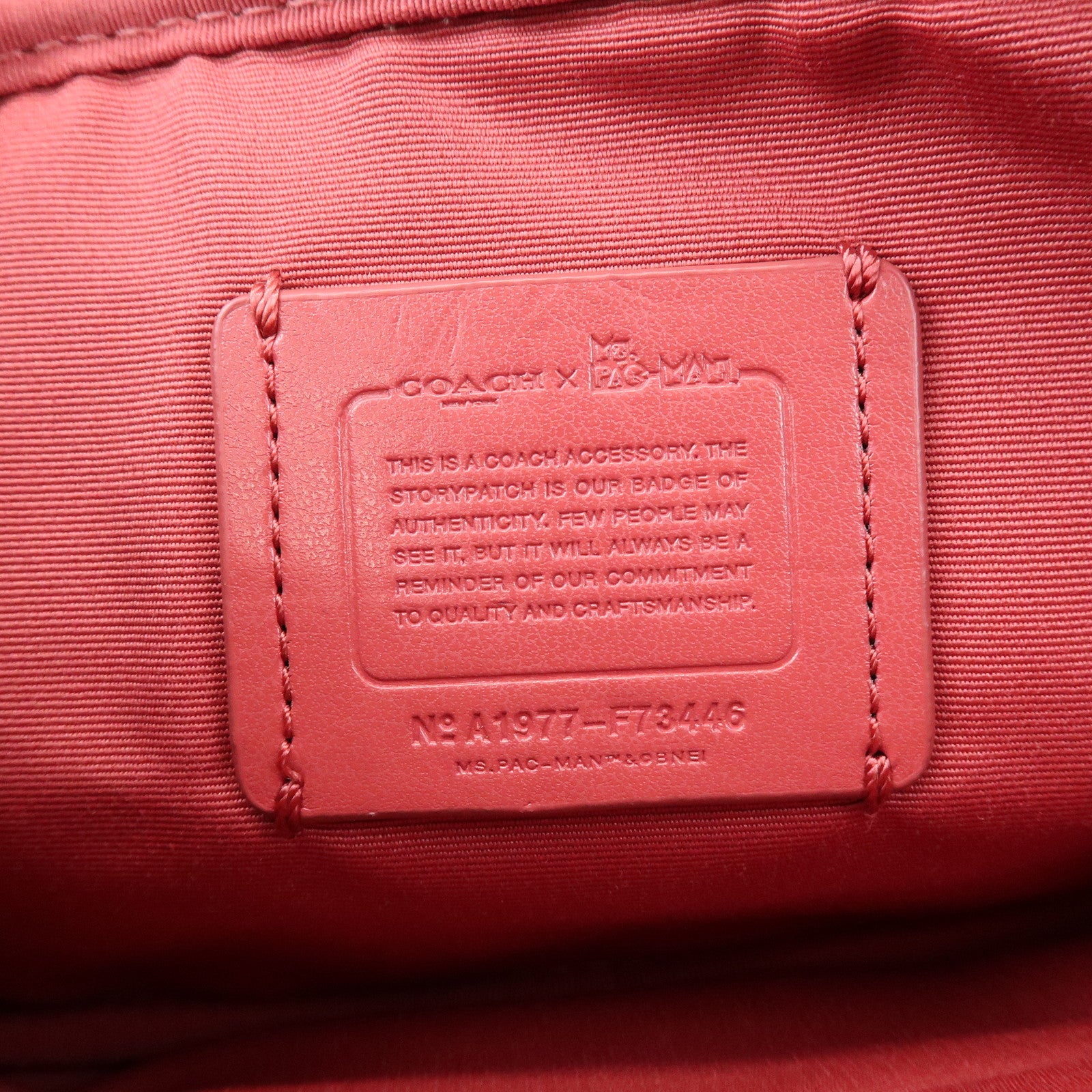 COACH Signature Pacman Collaboration Shoulder Bag Brown Red