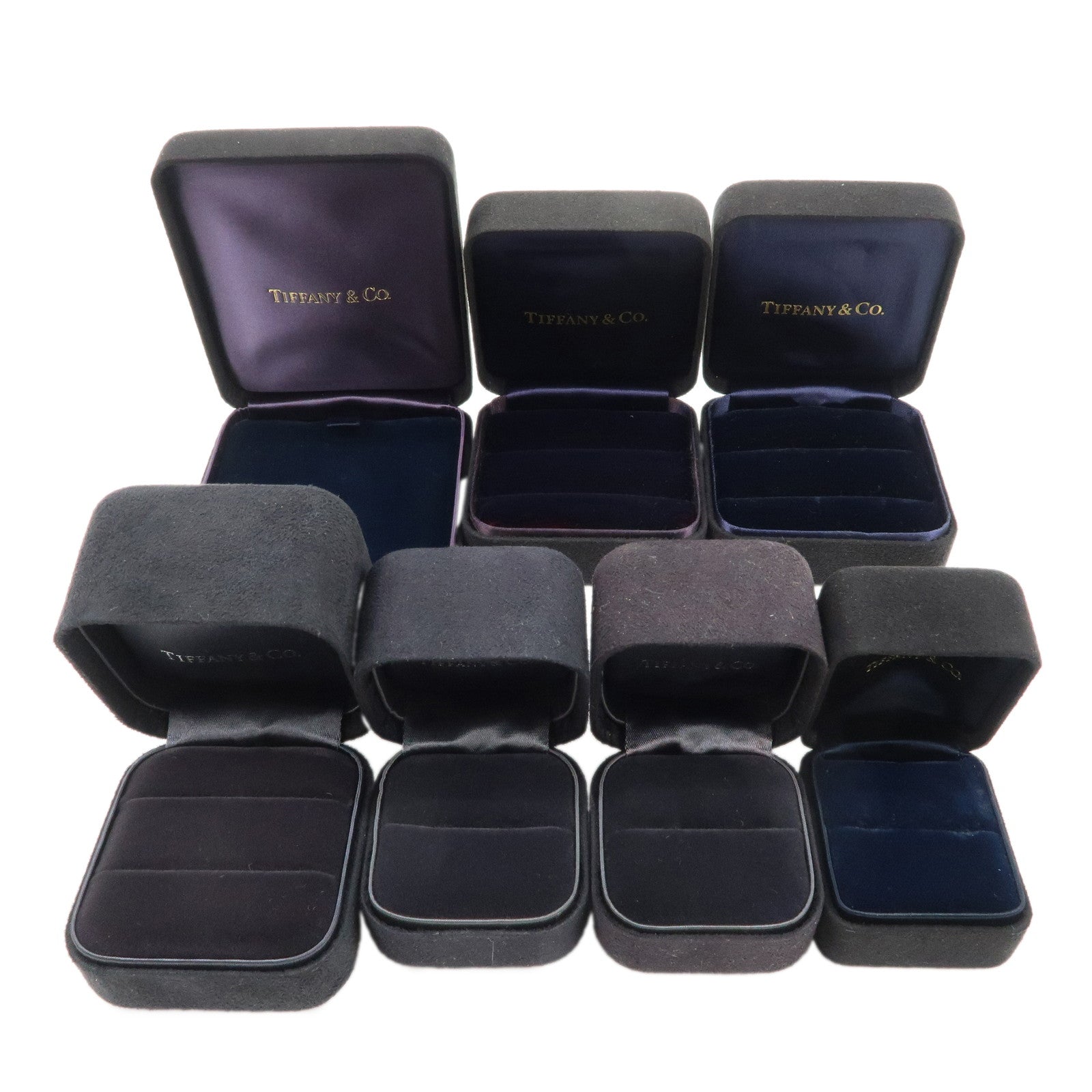 Tiffany & Co Set of 7 Jewelry Boxes Black