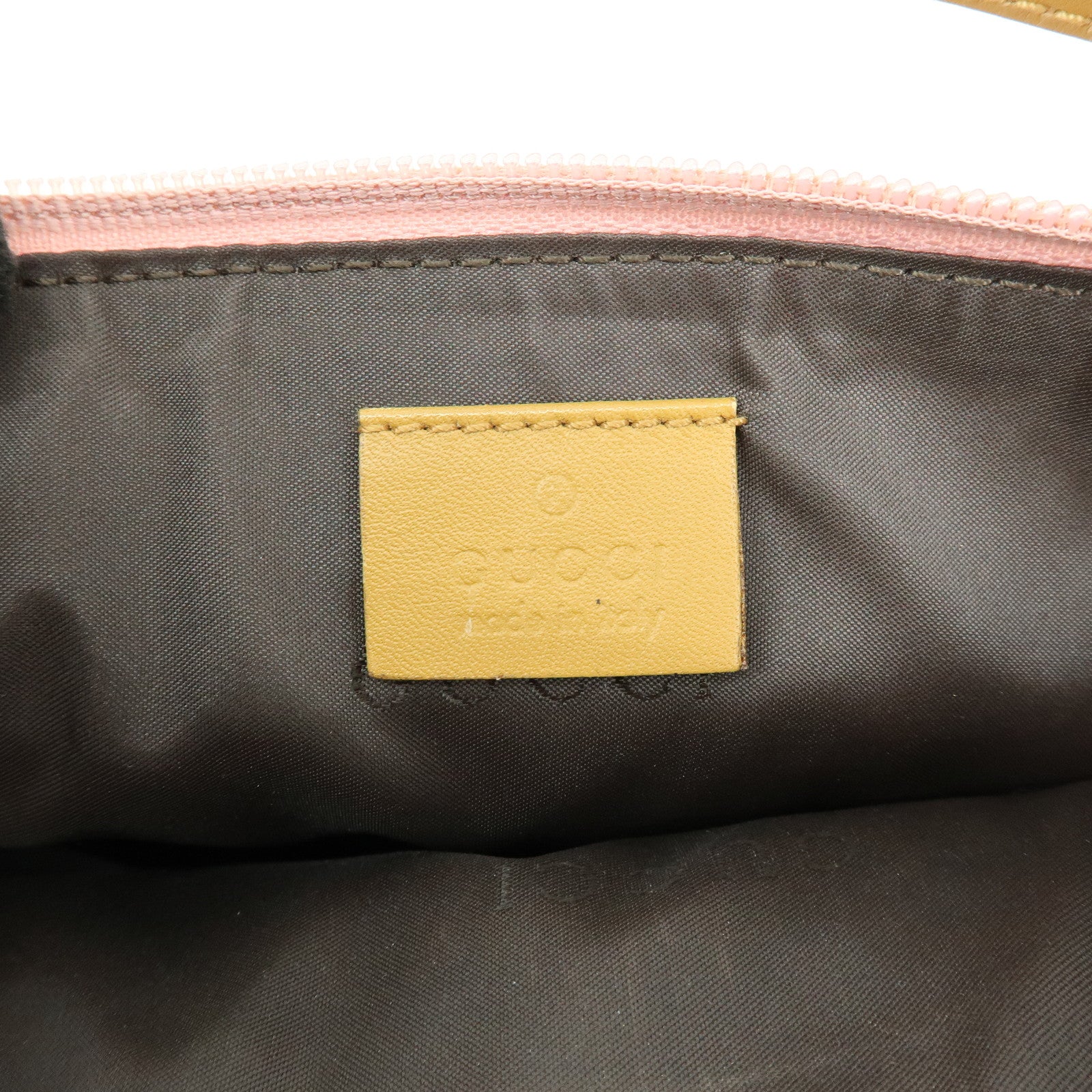 GUCCI Boat Bag Suede Leather Accessory Pouch Hand Bag Pink 039.1103