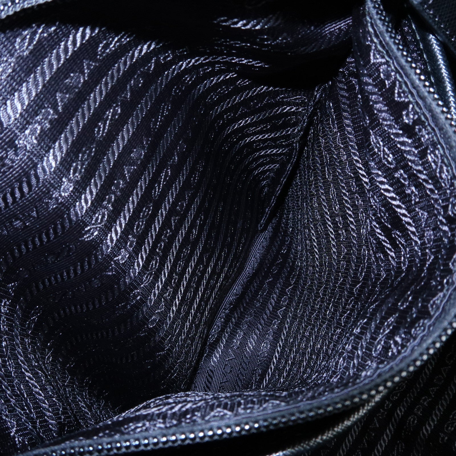 PRADA Triangle Logo Nylon Saffiano leather Backpack Rucksuck Black