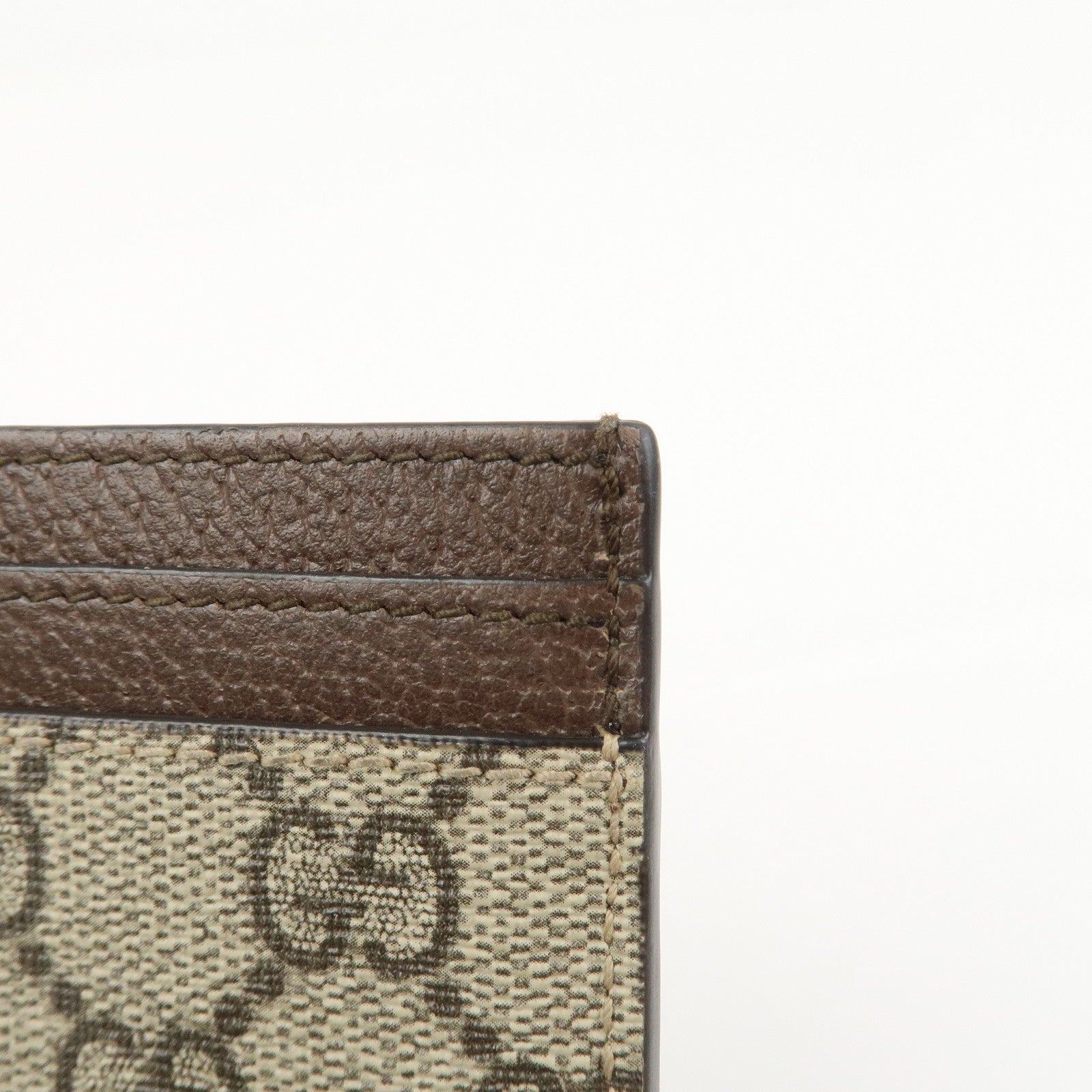GUCCI Ophidia GG Supreme Leather Card Case Card Holder Brown 523159
