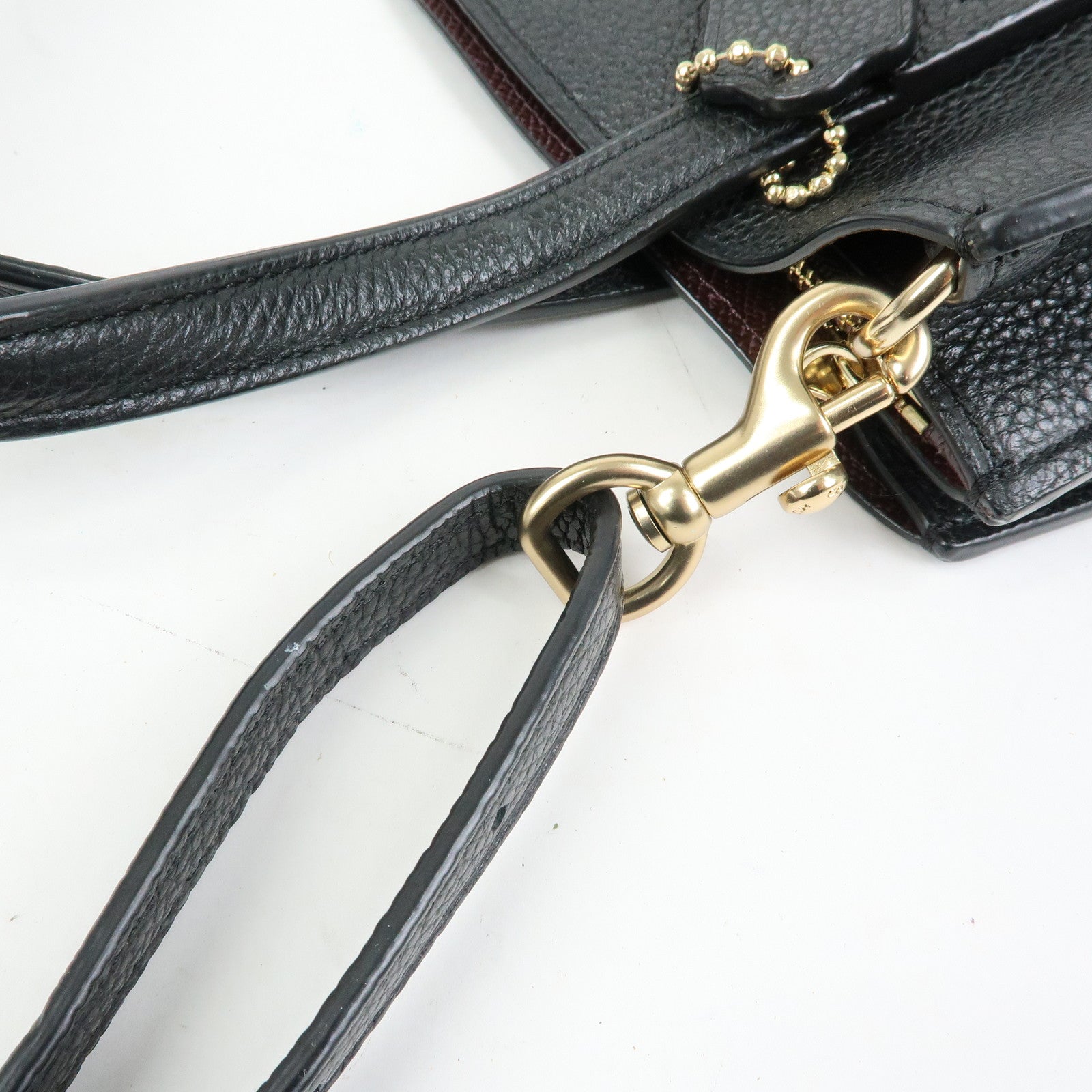 COACH Charlie Carryall 28 Leather 2Way Shoulder Bag Hand Bag Black