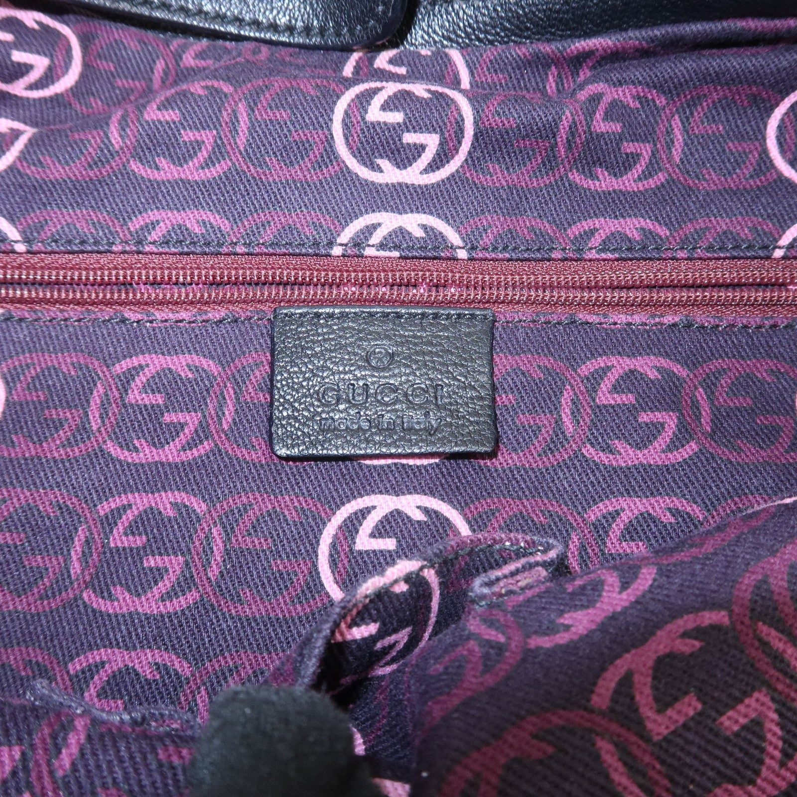 GUCCI Princy Sherry Leather Shoulder Bag Hand Bag Black 162882