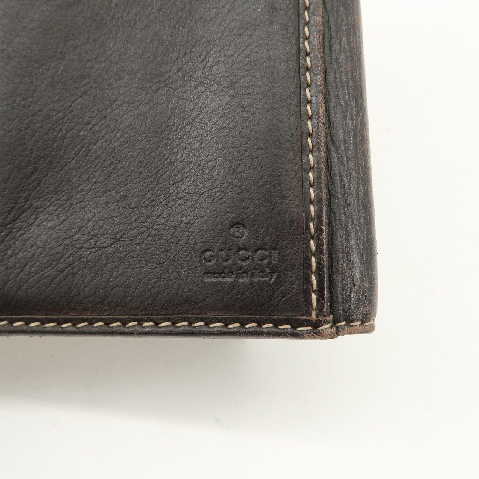 GUCCI Lovely Heart GG Canvas Leather Bi-fold Long Wallet Brown 203550 Used