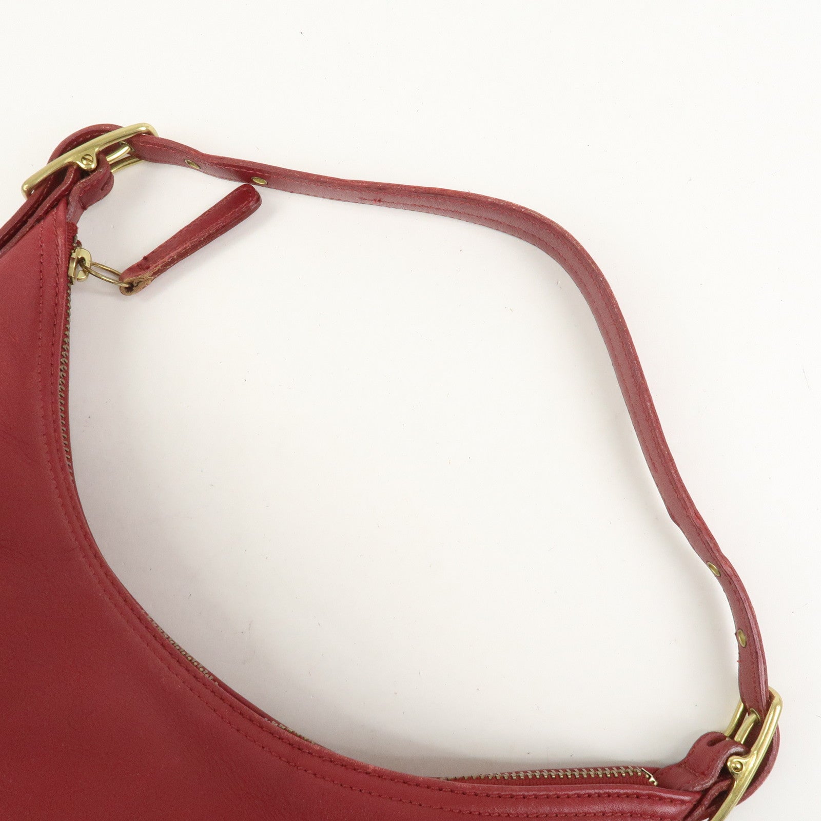 COACH Leather Shoulder Bag Hand Bag Red