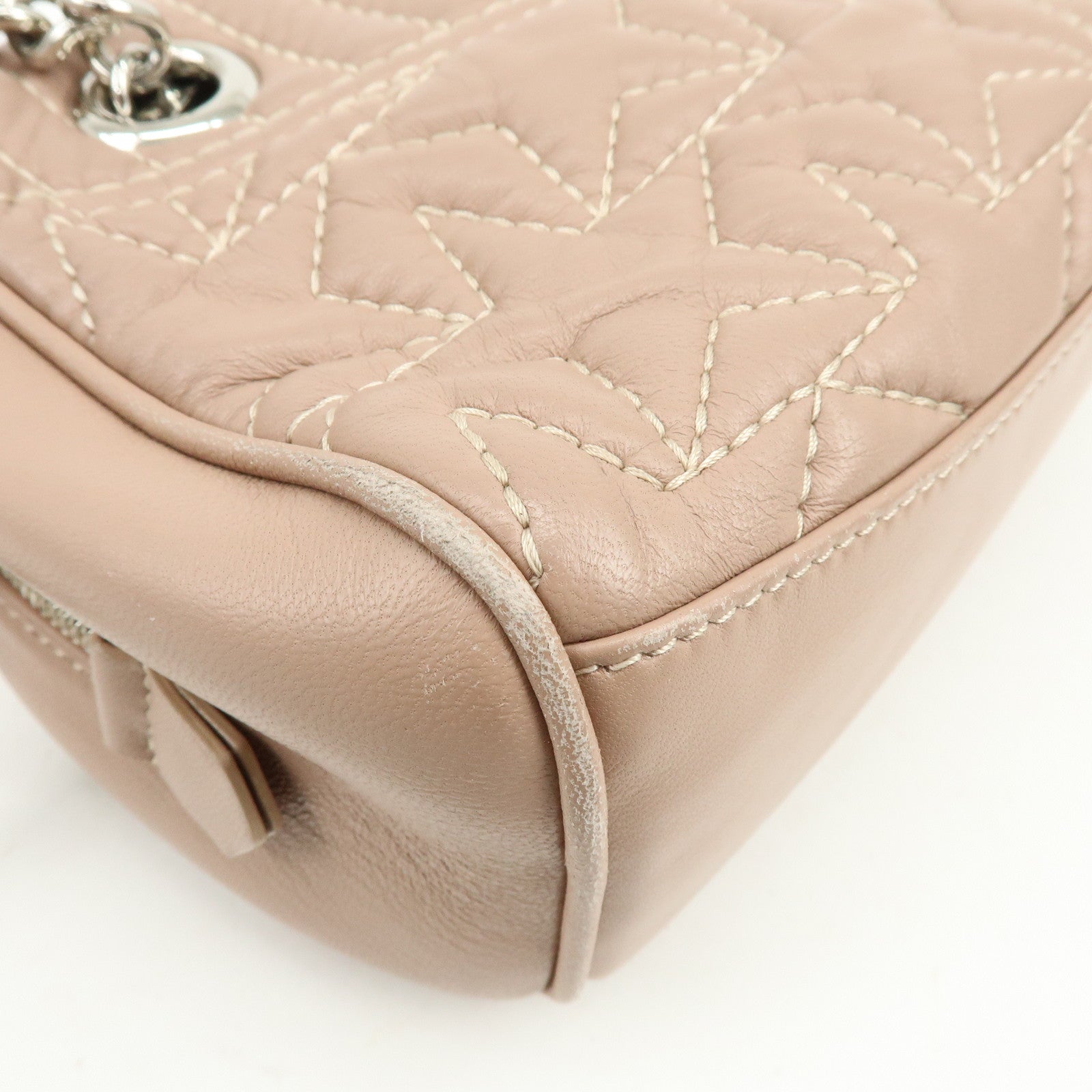 JIMMY CHOO Helia Quilting Leather Chain 2Way Bag Hand Bag Pink
