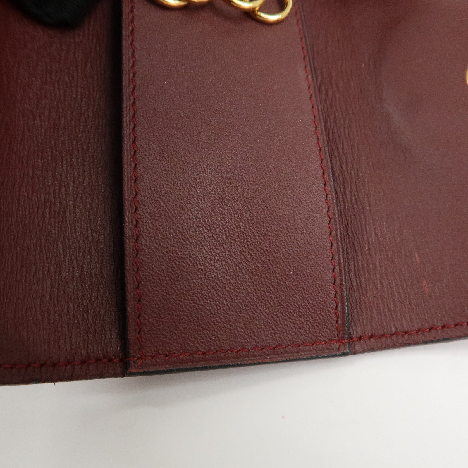 Cartier Must de Cartier Must Line Leather 4 Rings Key Case Bordeaux