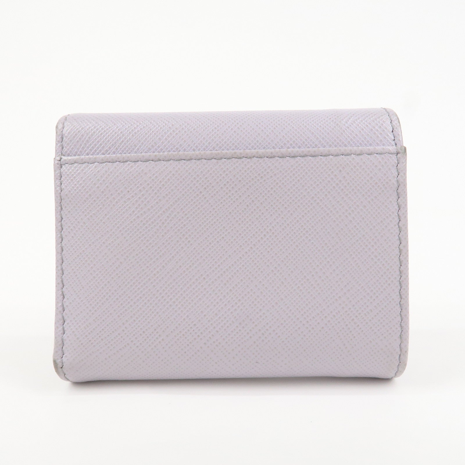 PRADA Saffiano Leather Tri-fold Compact Wallet Light Purple 1MH043