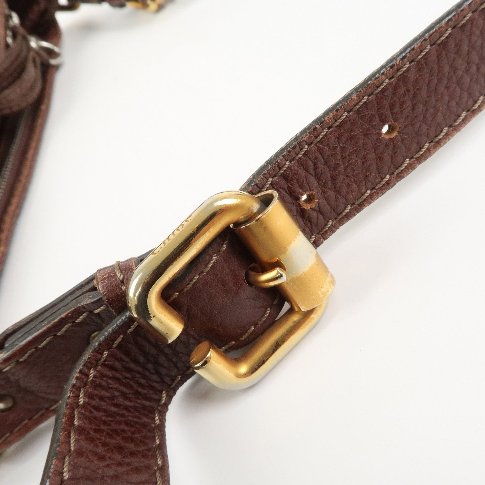 Chloe Paddington Leather Shoulder Crossbody Bag Brown