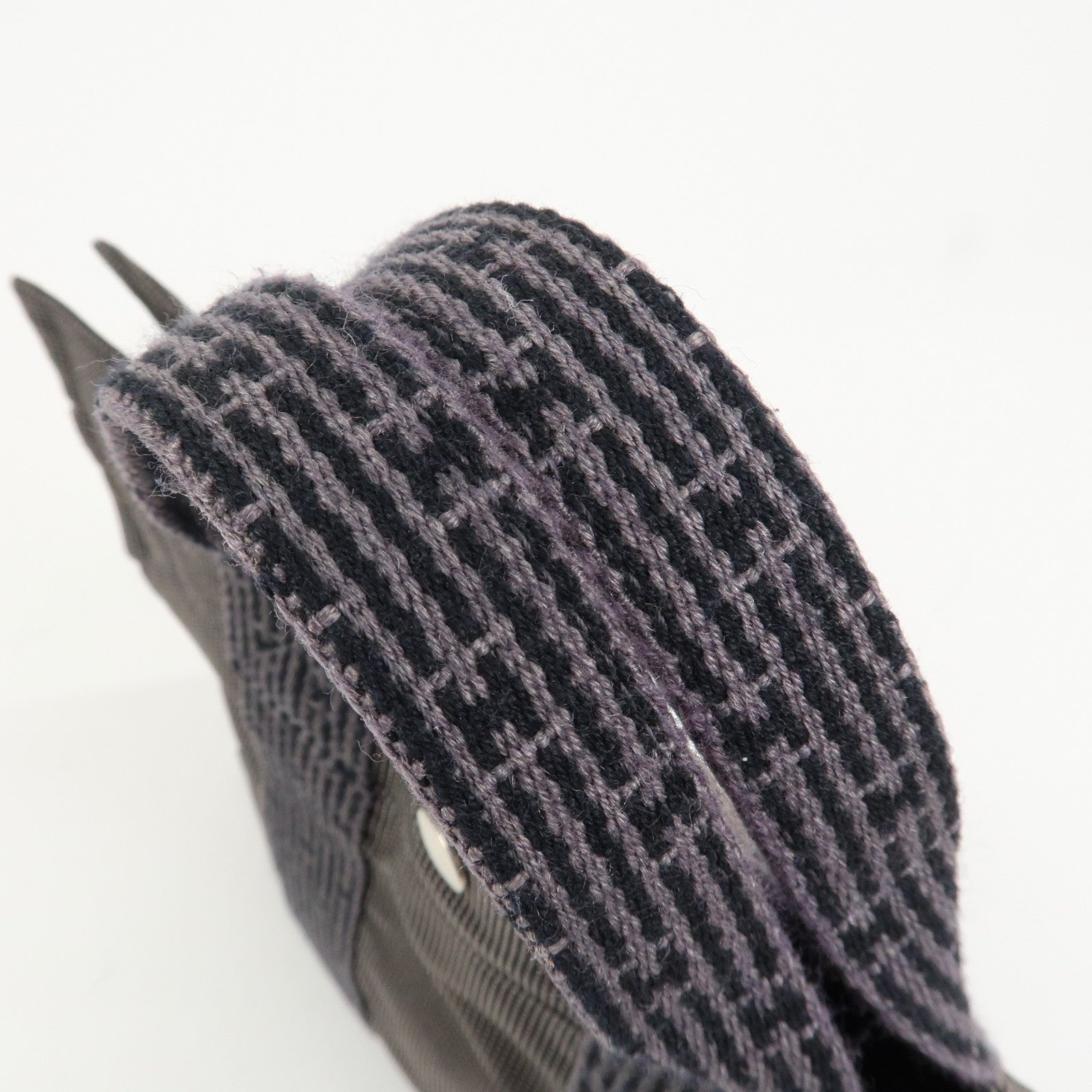 HERMES Herline PM Nylon Canvas Tote Bag Hand Bag Black