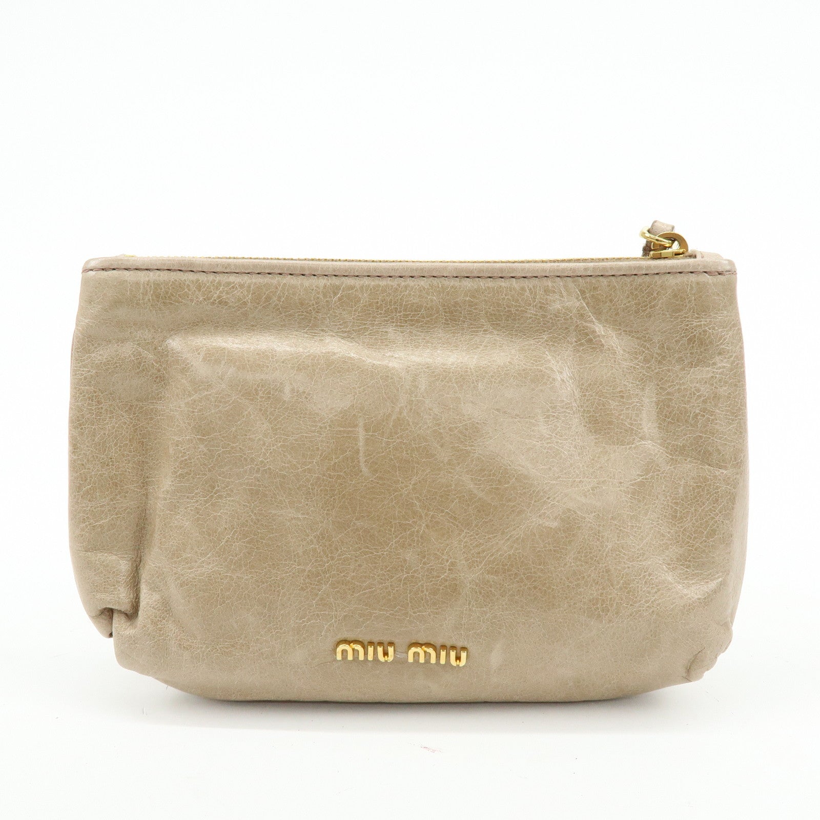 GUCCI PRADA MIUMIU Set of 3 Canvas Leather Pouch 29596/5N1681