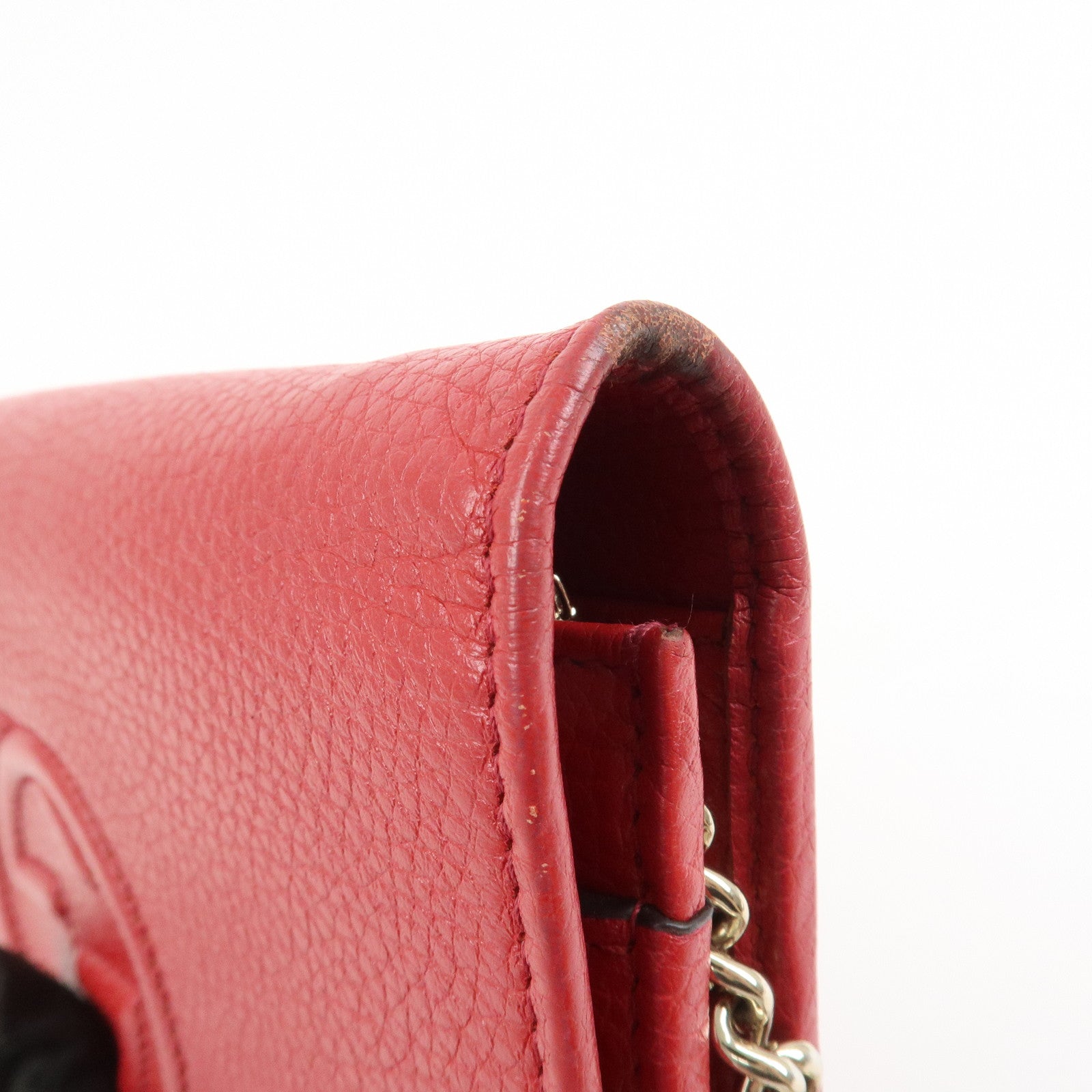 GUCCI SOHO Interlocking G Leather Chain Shoulder Bag Wallet 598211