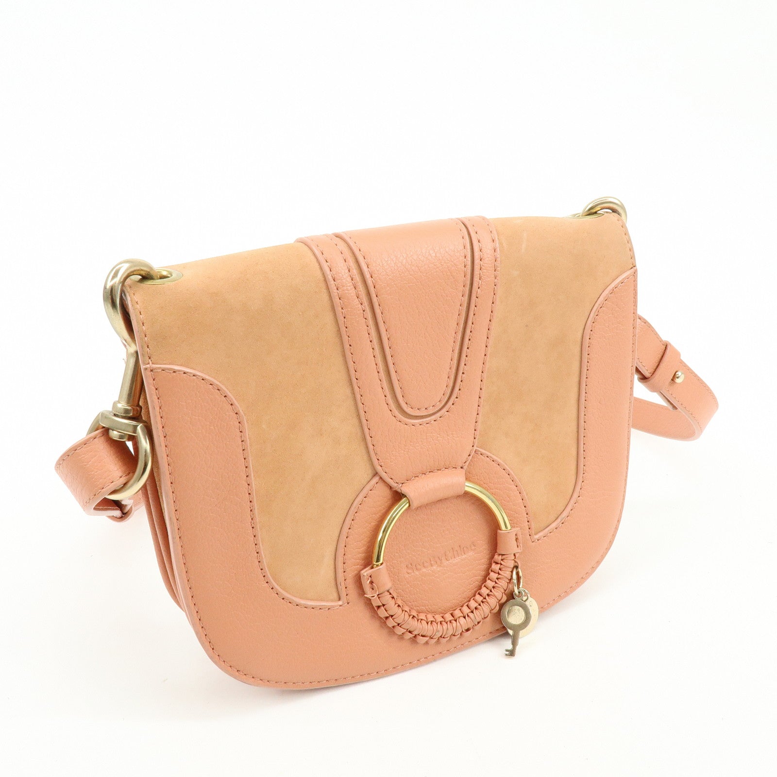 Chloe See By Chloe Joan Suede Leather Shoulder Crossbody Bag Pink
