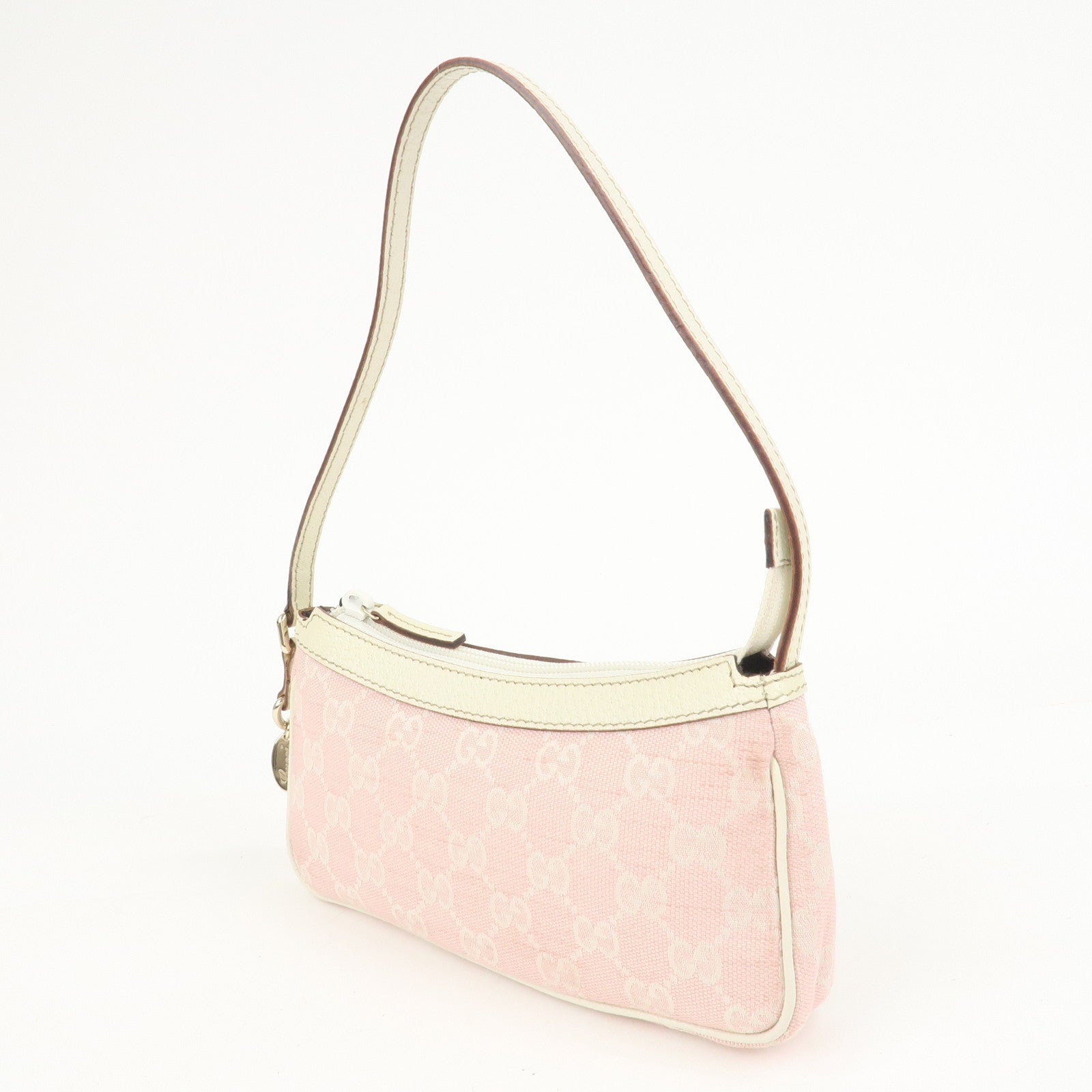 GUCCI GG Monogram Canvas Leather Hand Bag Pouch Shoulder Bag 154432
