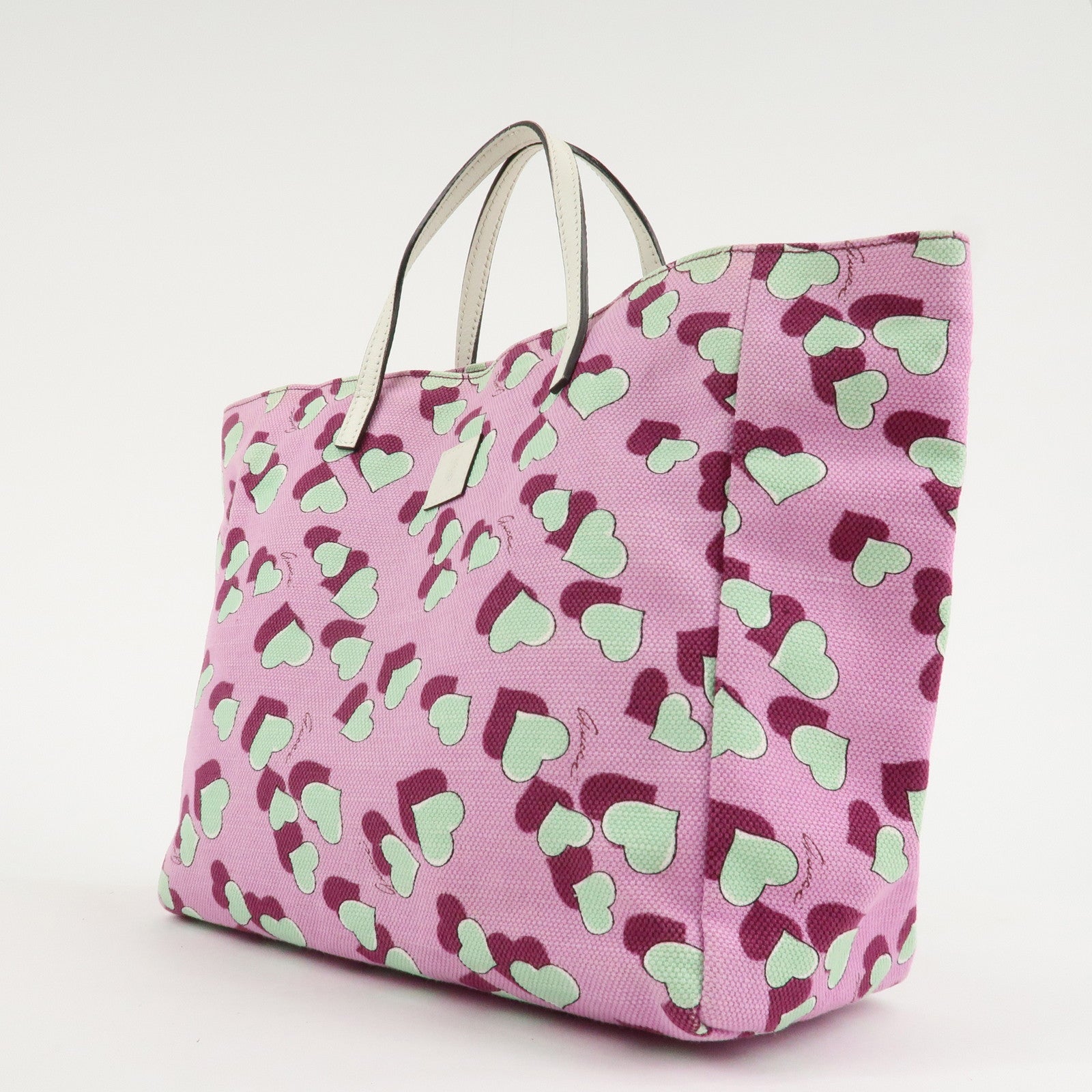 GUCCI Children's Canvas Leather Tote Bag Hand Bag Pink Ivory 284721 Used