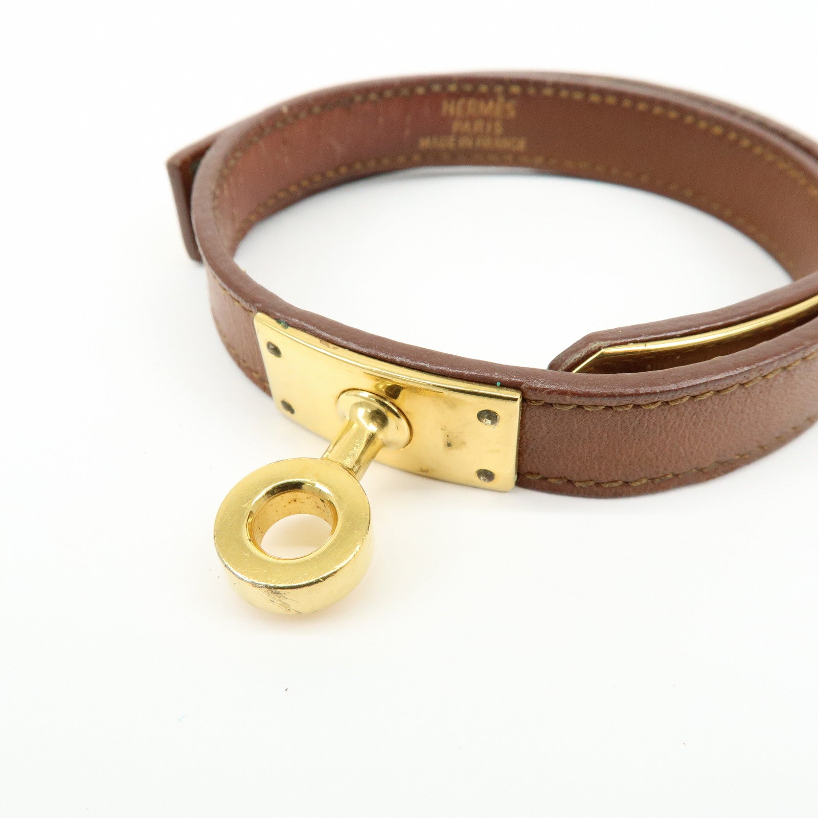 HERMES Vaux Swift Mini Kelly Double Tour Bracelet Brown