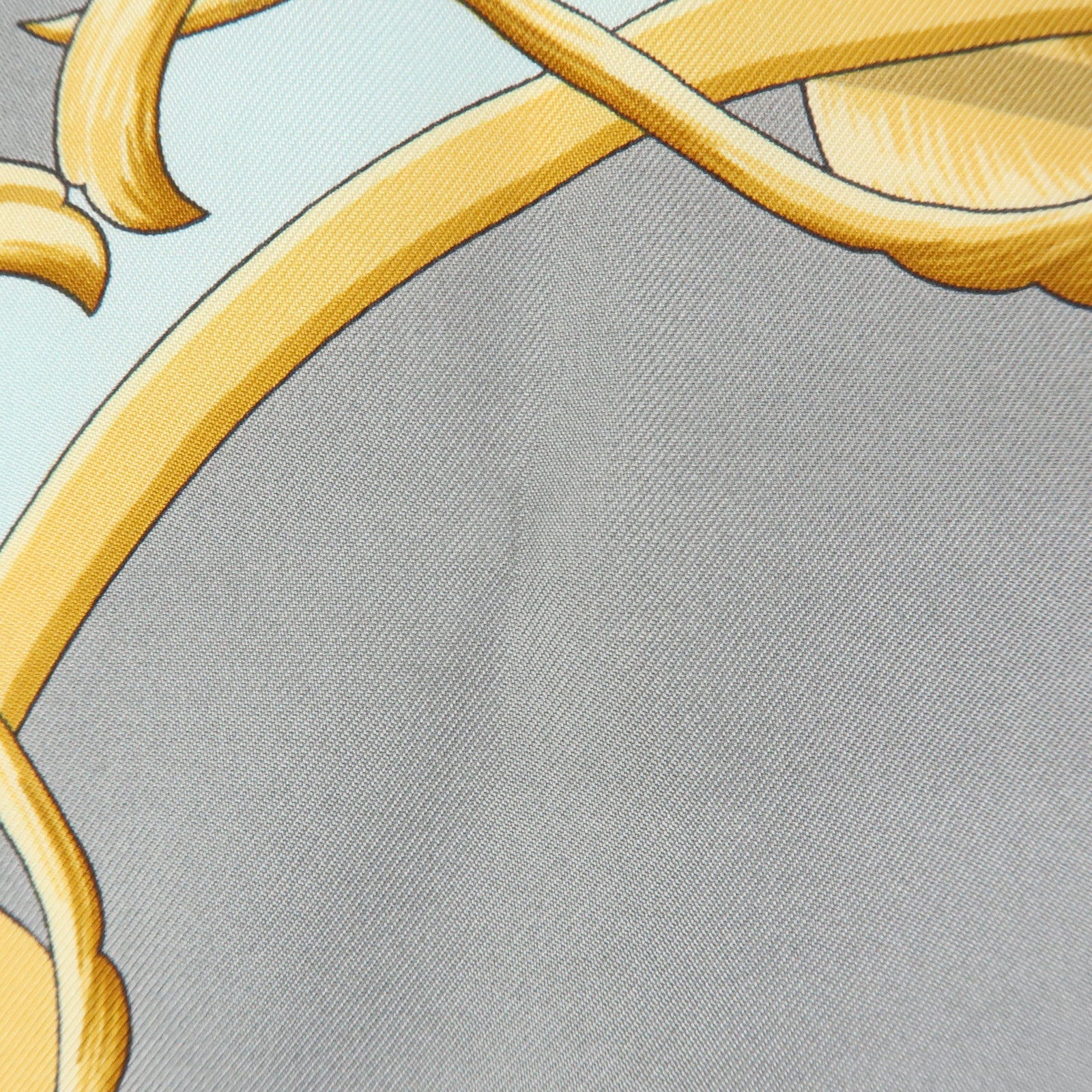 HERMES Carre 90 Silk 100% Scarf CROWN Sky Blue White