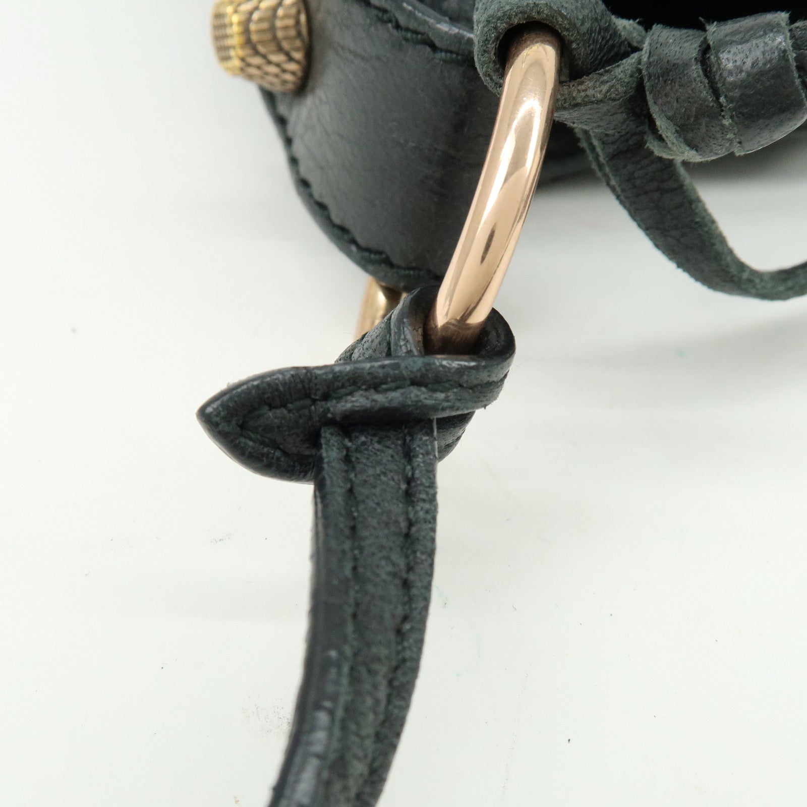 BALENCIAGA The Giant Hip Leather Shoulder Bag Black 237203