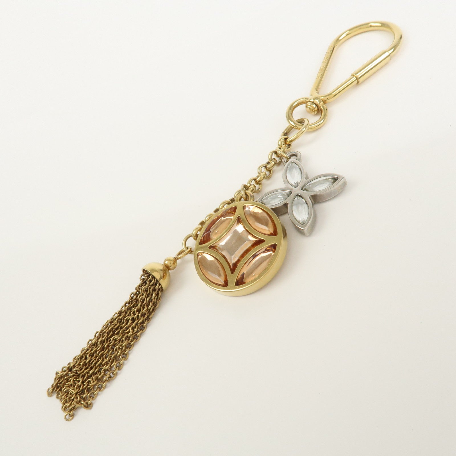 Louis Vuitton Porte Cles Ice Flower Bag Charm Gold Silver M66780