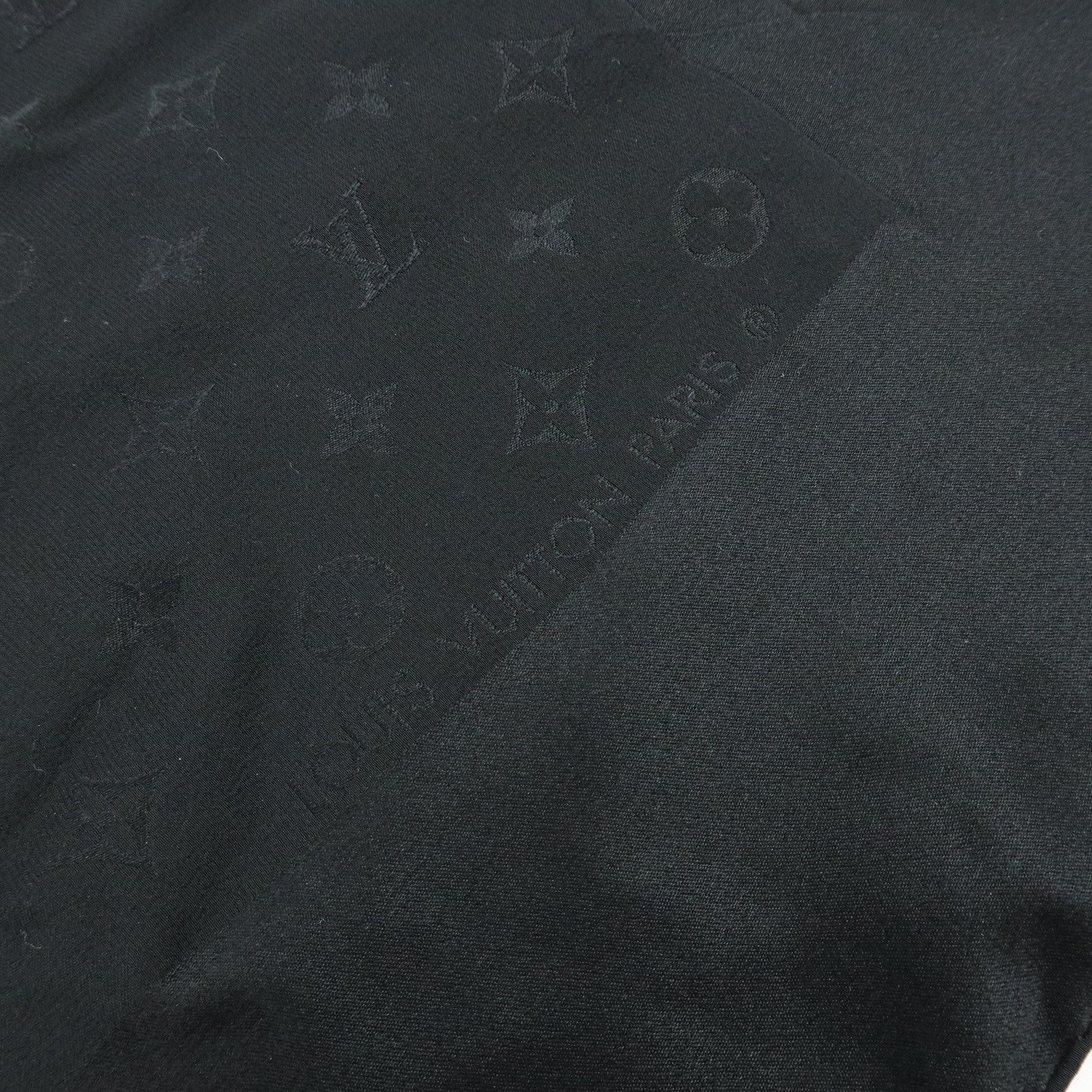 Louis Vuitton Monogram Silk 100% Scarf Shawl Black