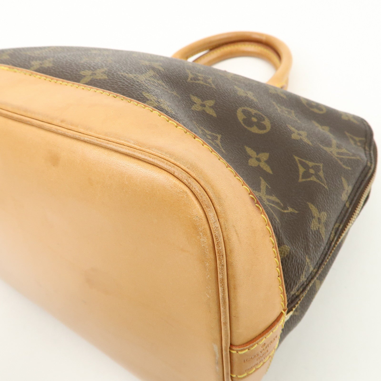 Louis Vuitton Monogram Canvas Alma Hand Bag Brown M51130 Used