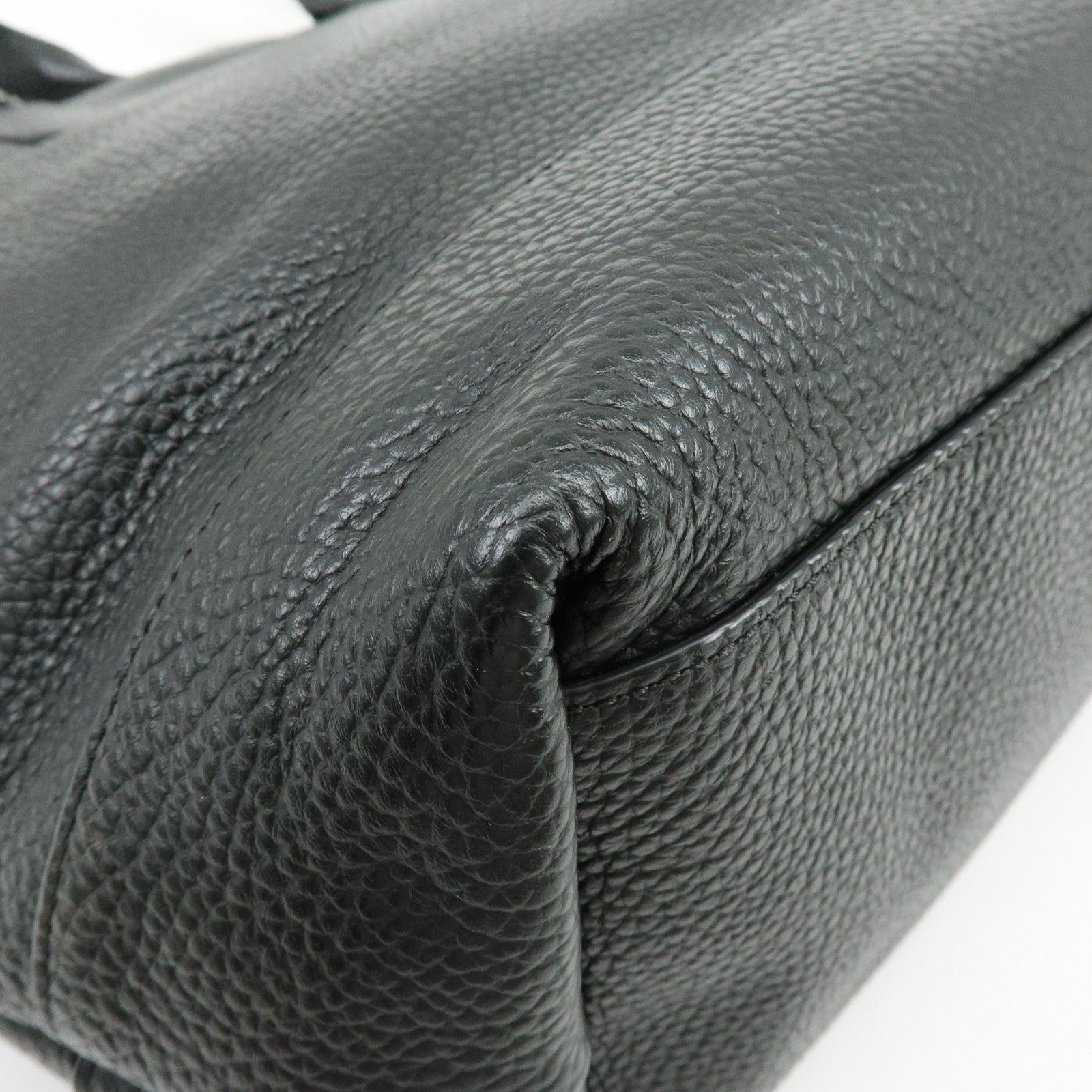 COACH Leather Tote Bag Hand Bag Shoulder Bag Black