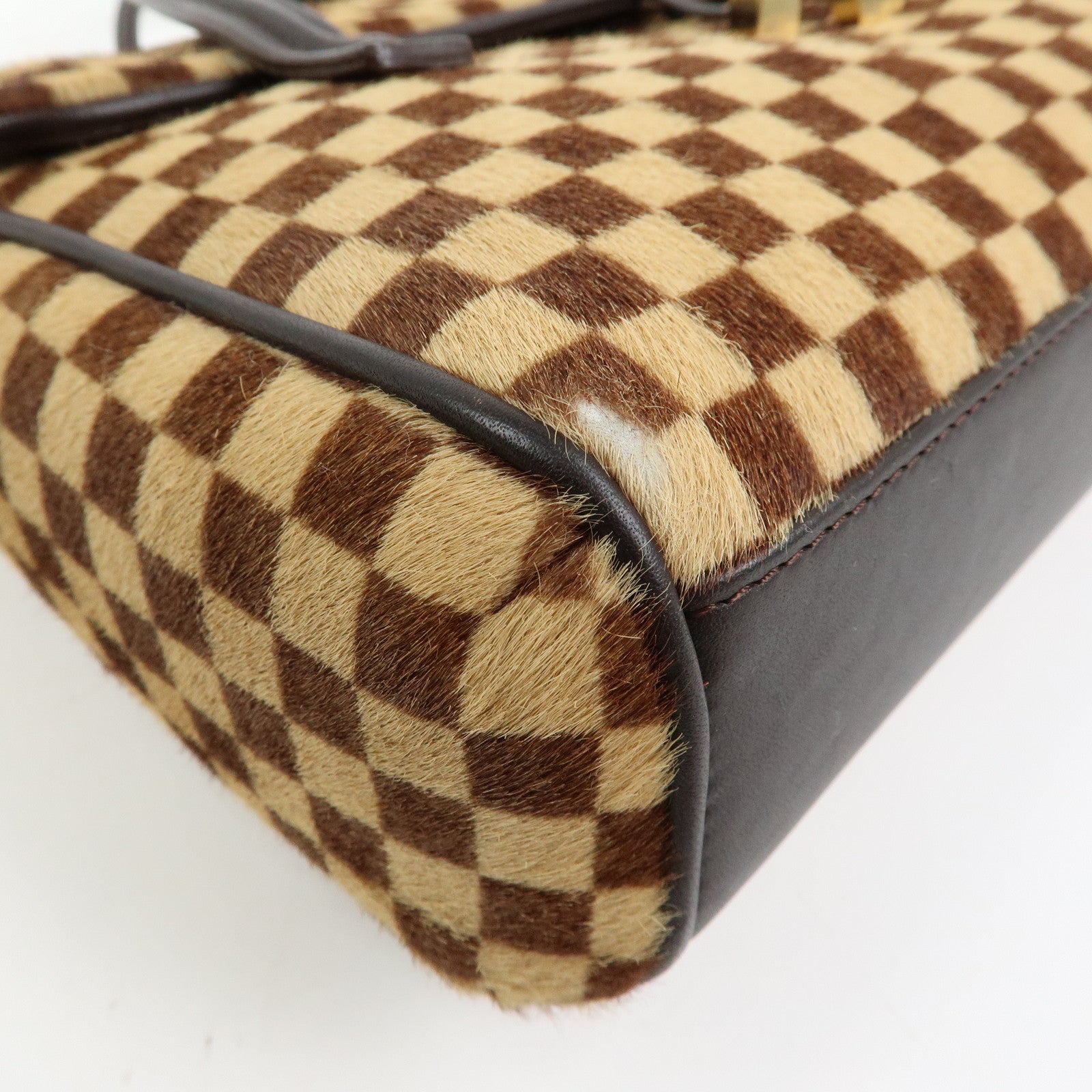 Louis Vuitton Damier Sauvage Lion Hand Bag Beige Brown M92131