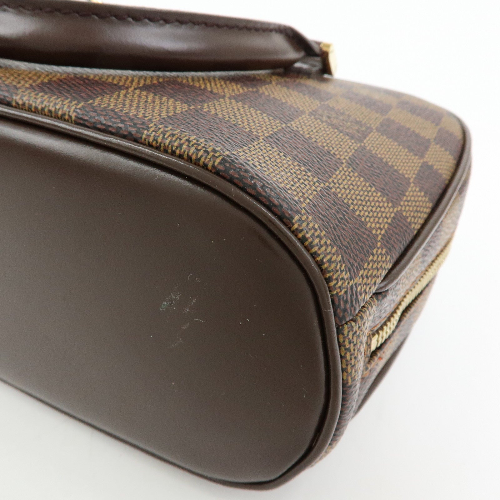 Louis Vuitton Saleya Mini Damier Ebene Canvas Leather Hand Bag