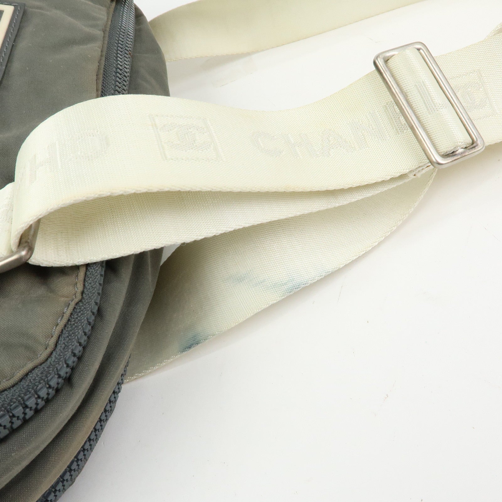 CHANEL Sports Line COCO Mark Nylon Boston Hand Shoulder Bag Gray